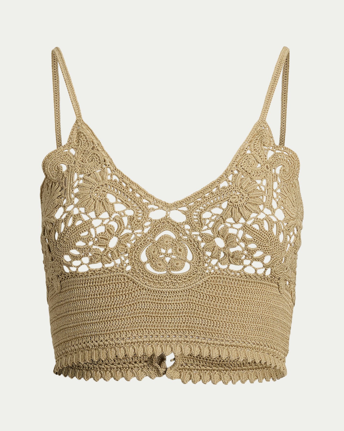 Ralph Lauren, Hand-Crocheted Floral Silk Bralette