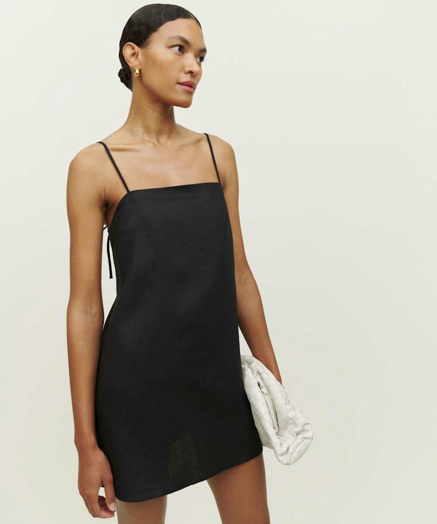 Reformation, Aubree Linen Dress in Black