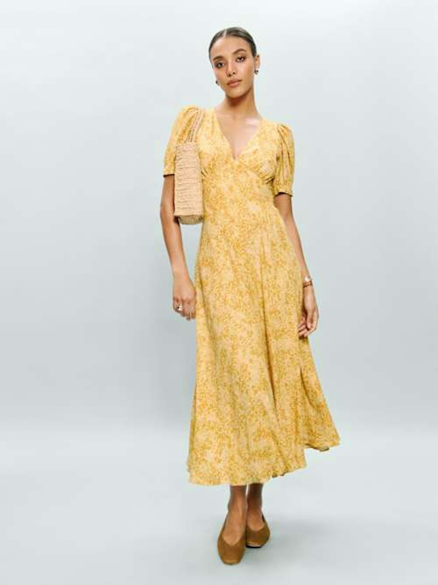refromation Naira Dress in Golden Meadow