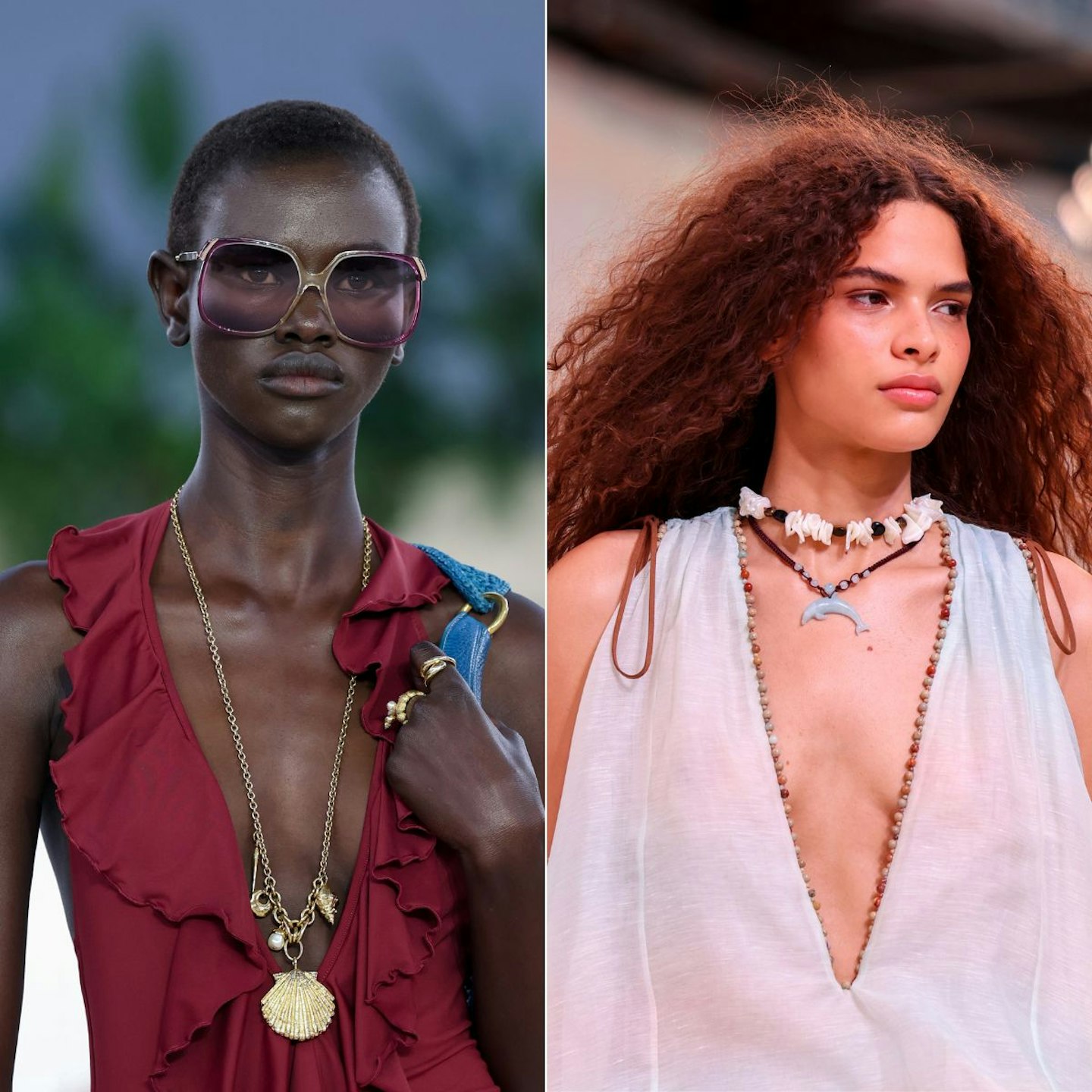 Seashell jewellery at Chloé and Zimmermann SS25 shows