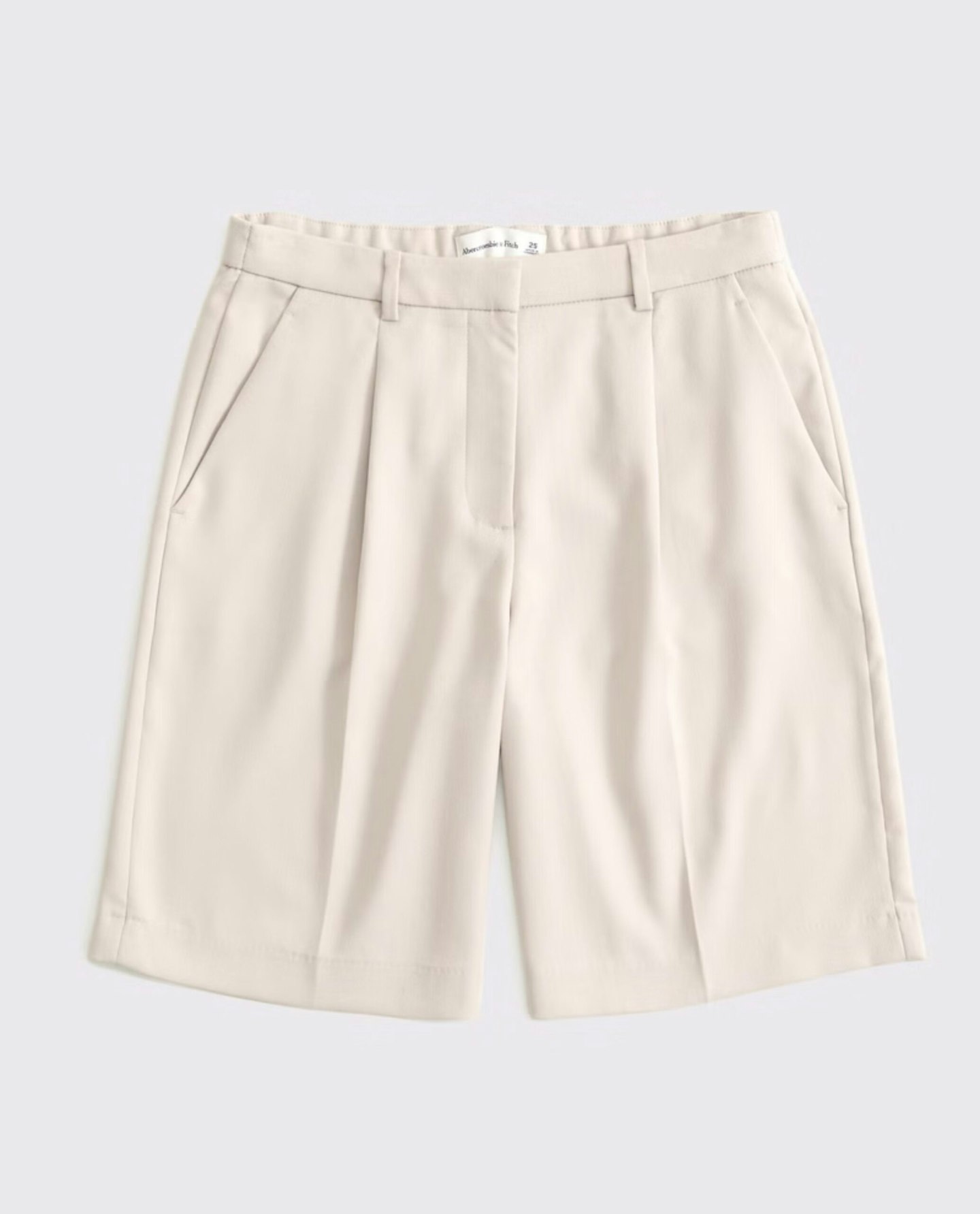 Mid Rise Linen-Blend Bermuda Short - Ash