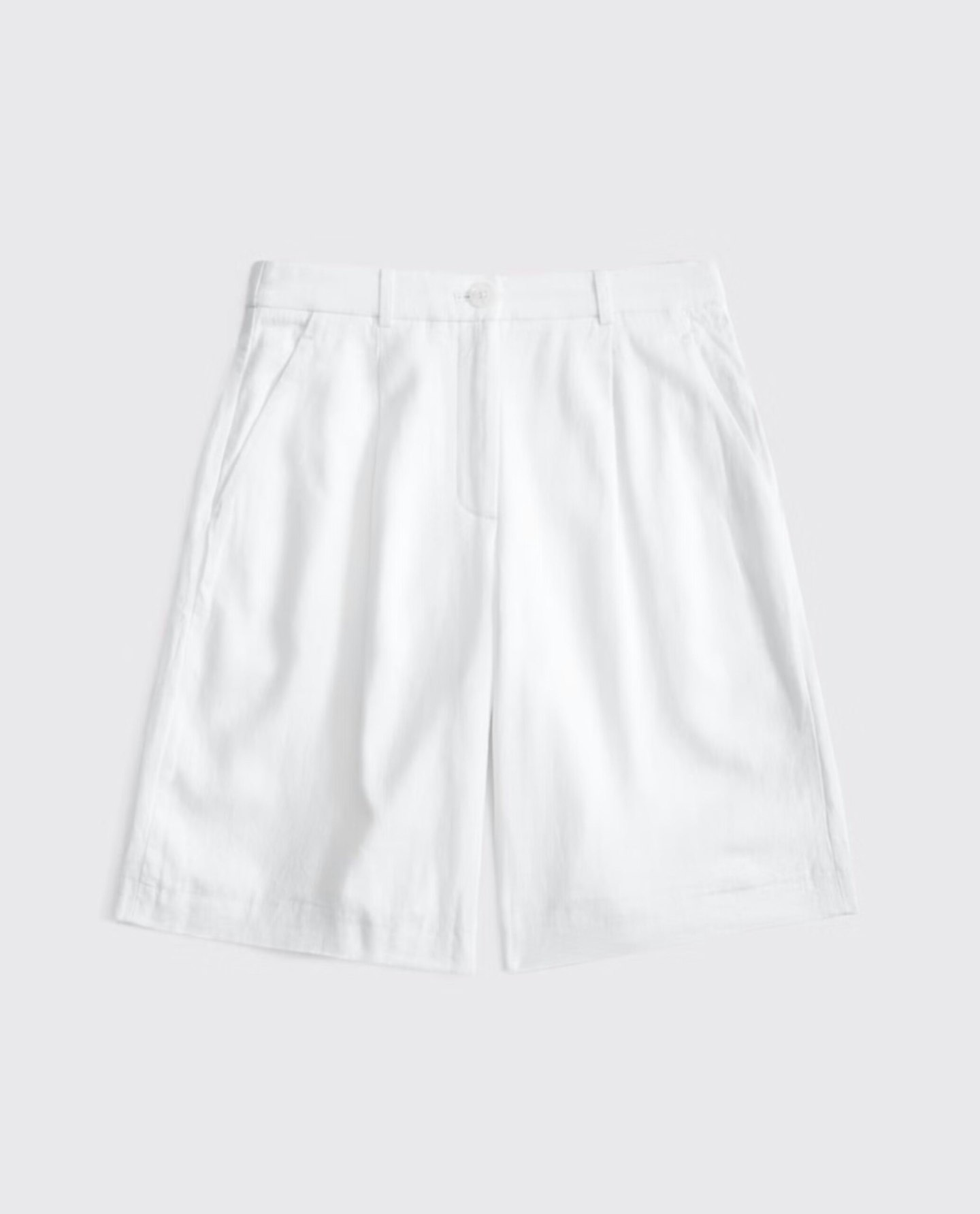 Mid Rise Linen-Blend Bermuda Short