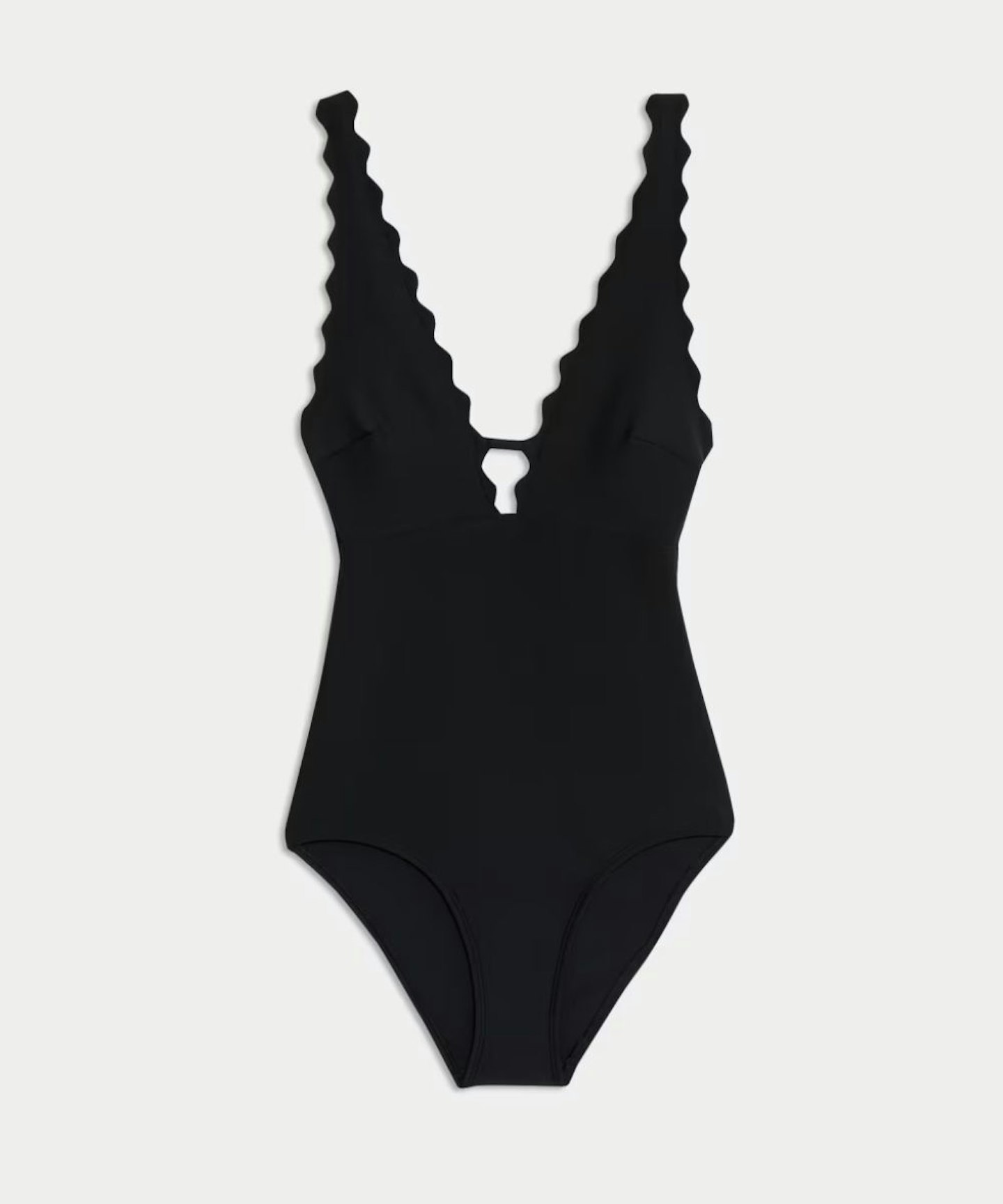 Neoprene Scallop Plunge Swimsuit
