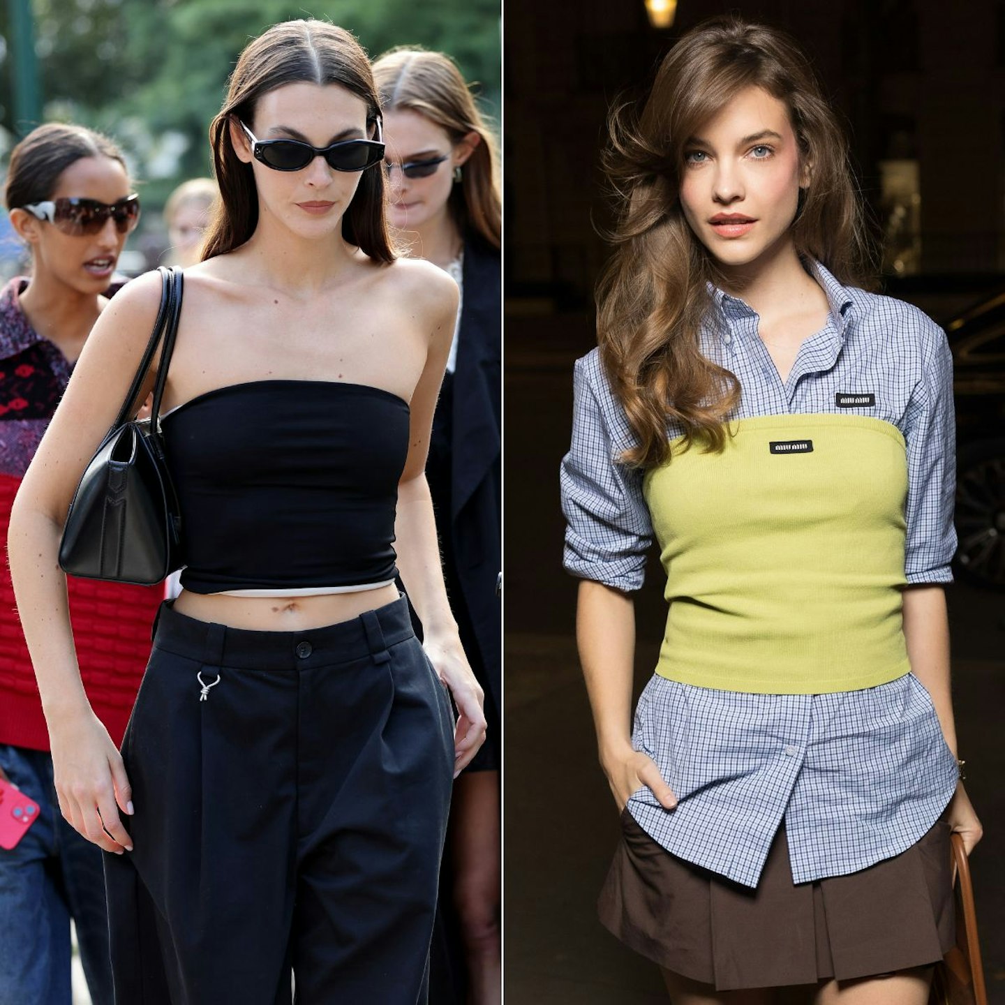 Vittoria Ceretti and Barbara Palvin wearing tube tops