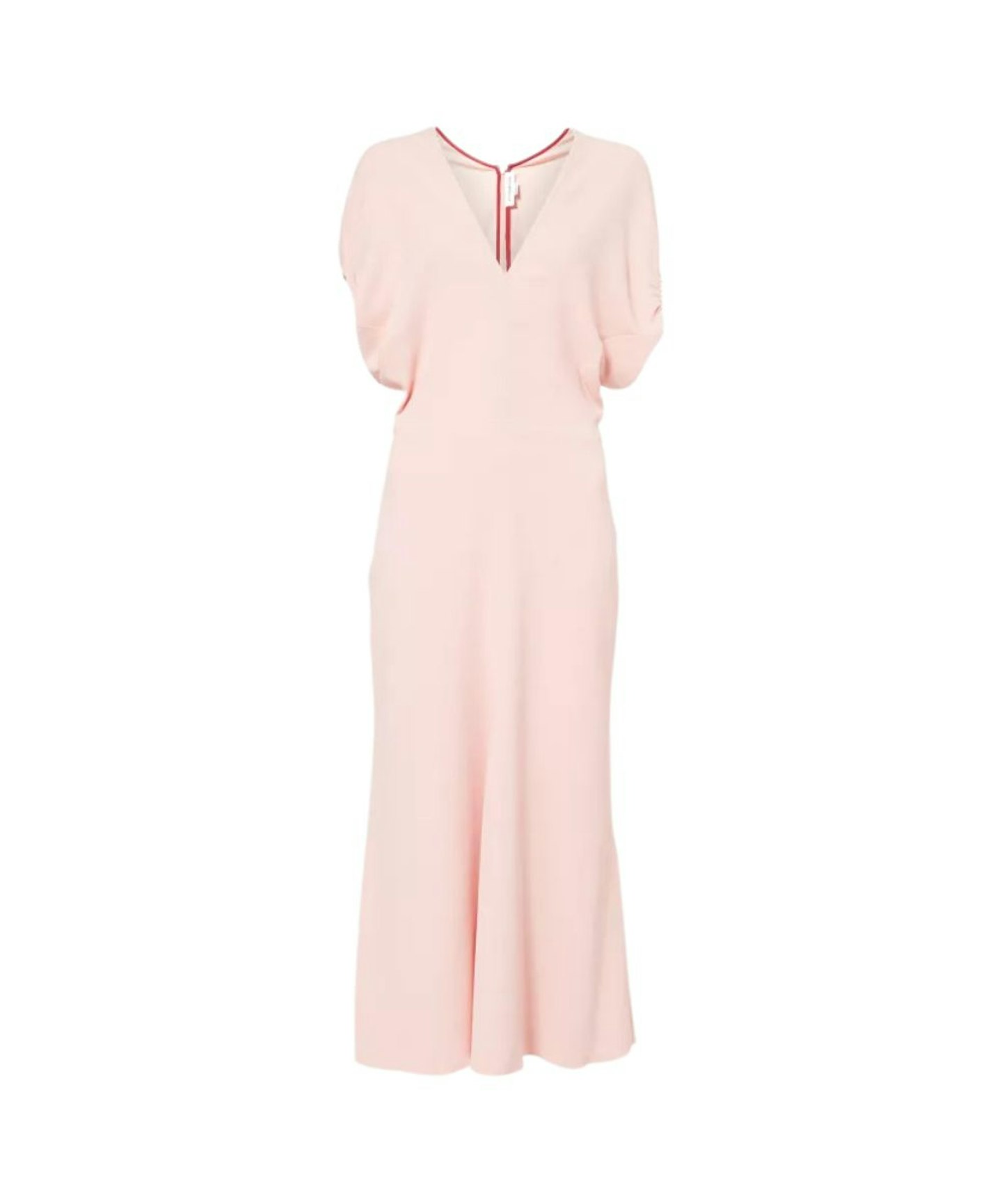 Victoria Beckham, Pleated Asymmetric Crepe Midi dress 