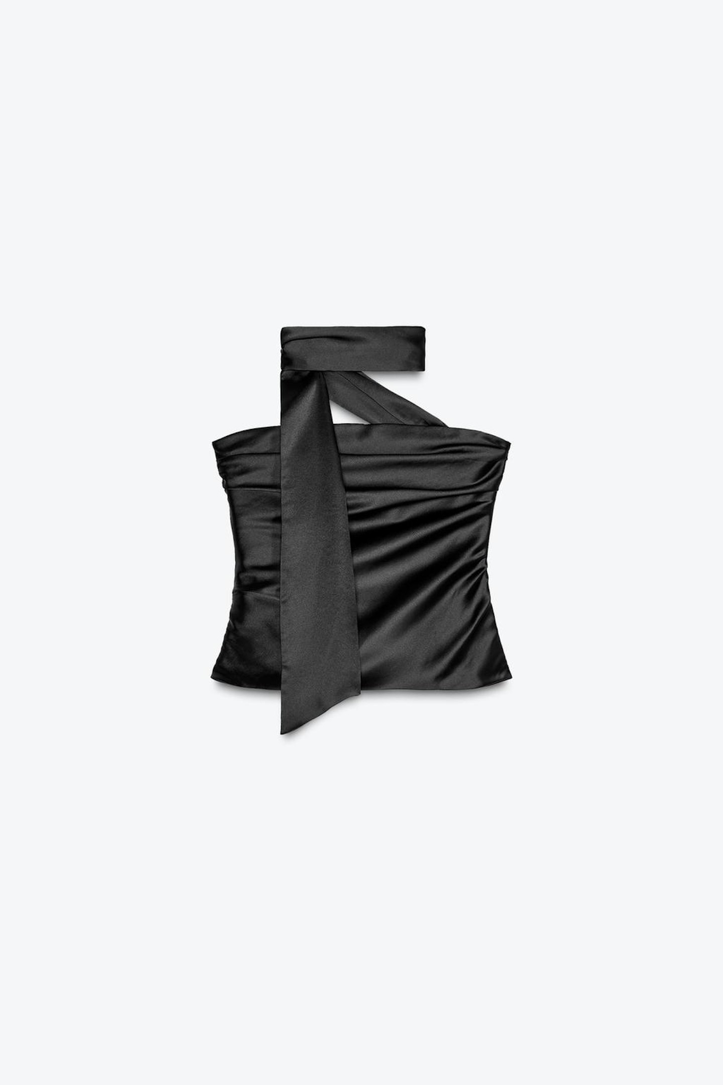 Zara, Draped Satin Top With Scarf