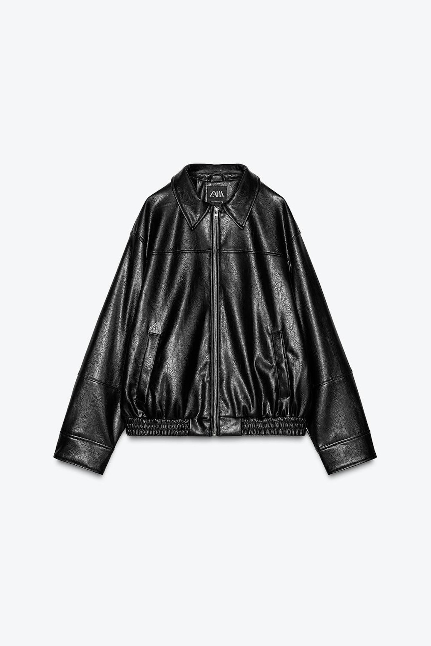 Zara, Leather Effect Bomber Jacket