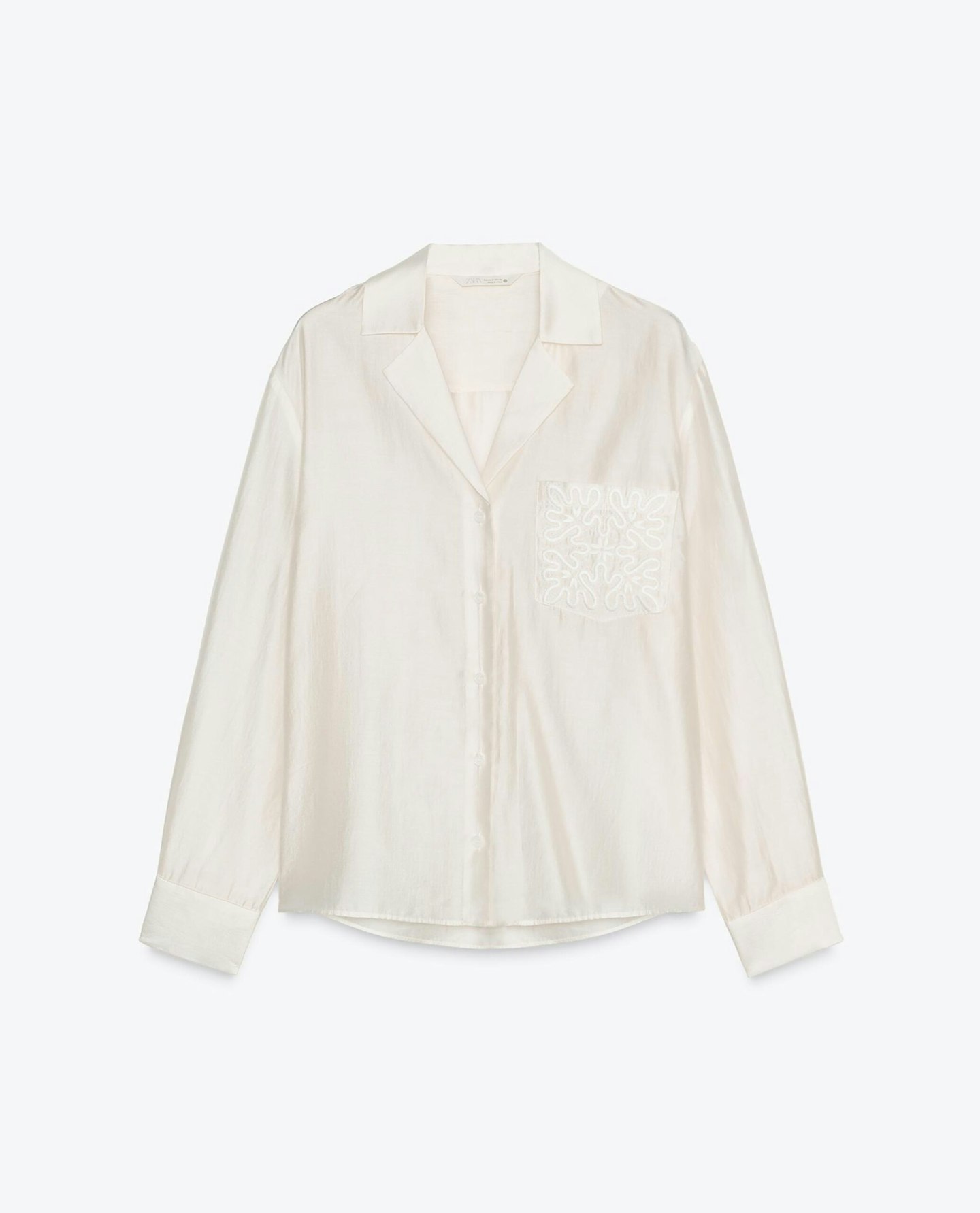 Zara, Embroidered Pocket Shirt