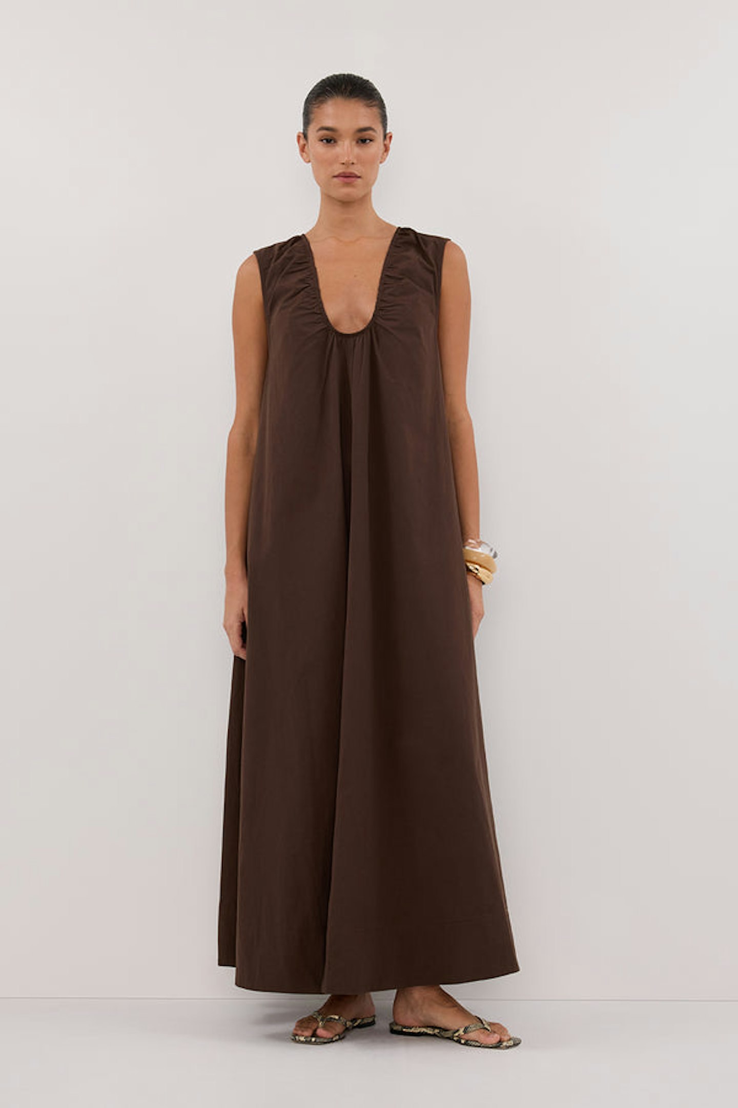 Dissh Gabby Flared Cotton Poplin Midi Dress