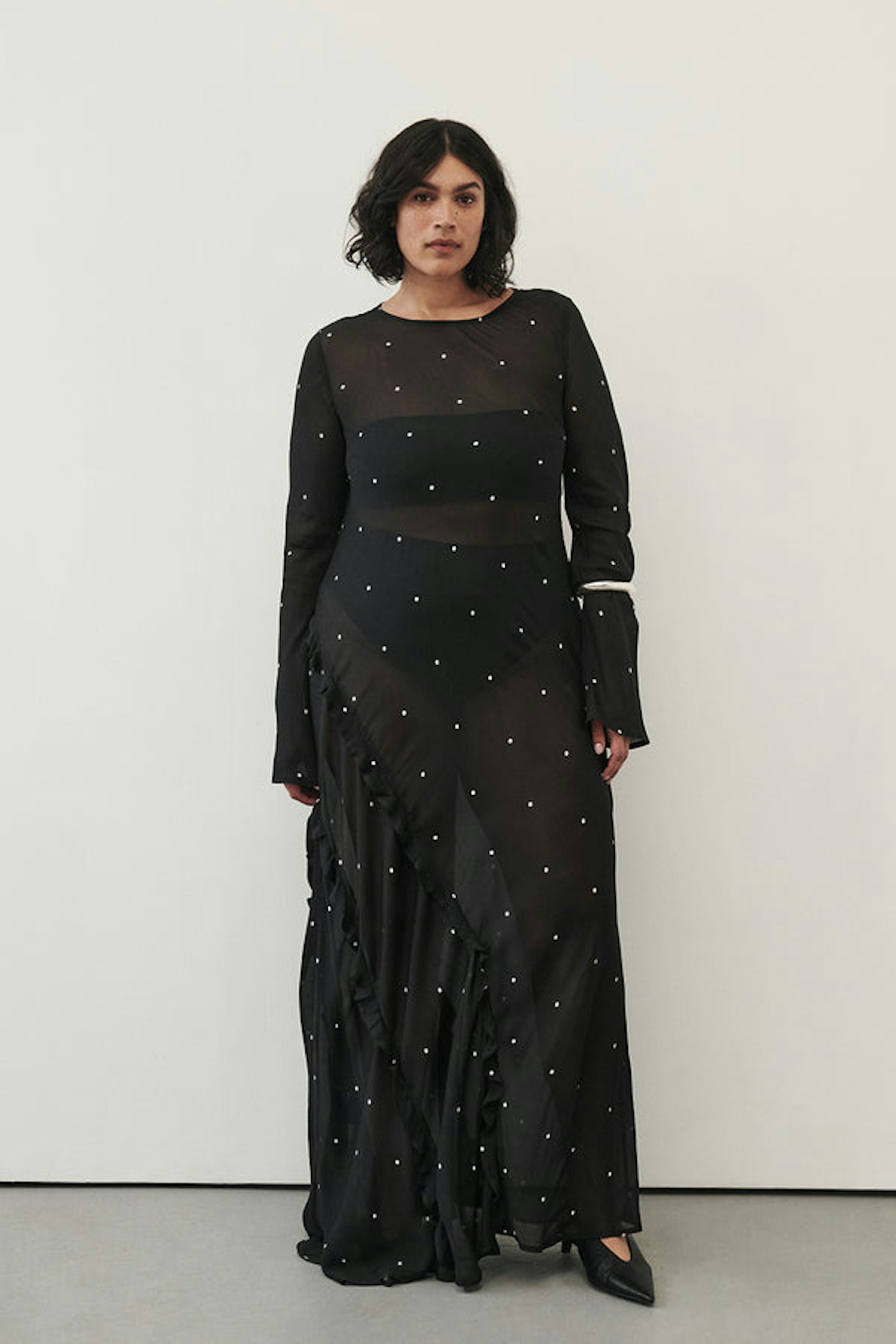 Dissh Melrose Spot-Print Long-Sleeve Maxi Dress