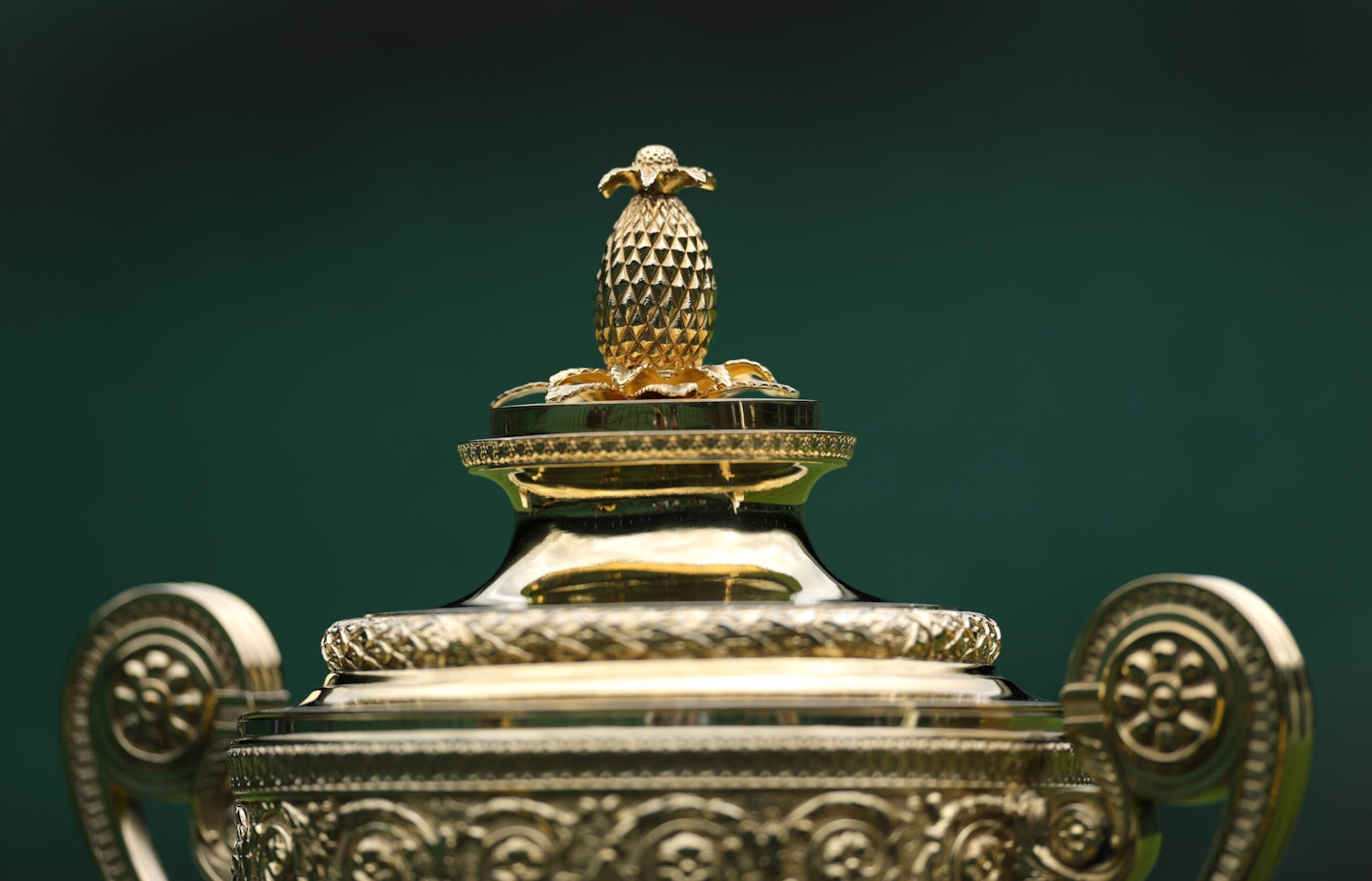 A detailed view of the Gentlemen's Singles Trophy