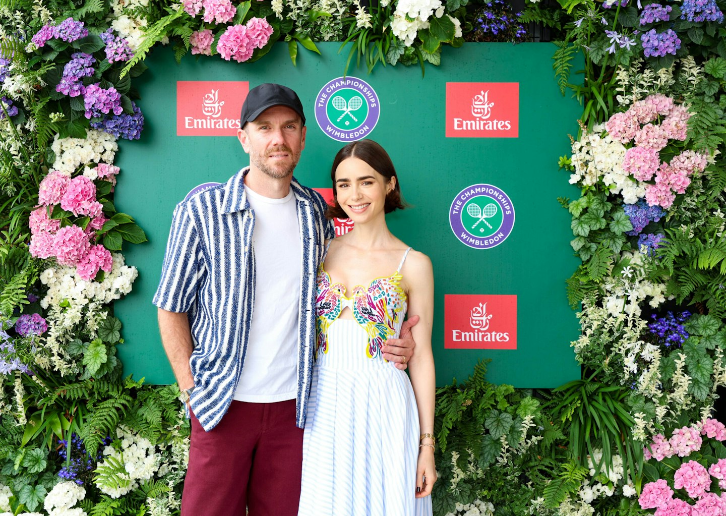 Actress Lily Collins with her husband Charlie McDowell