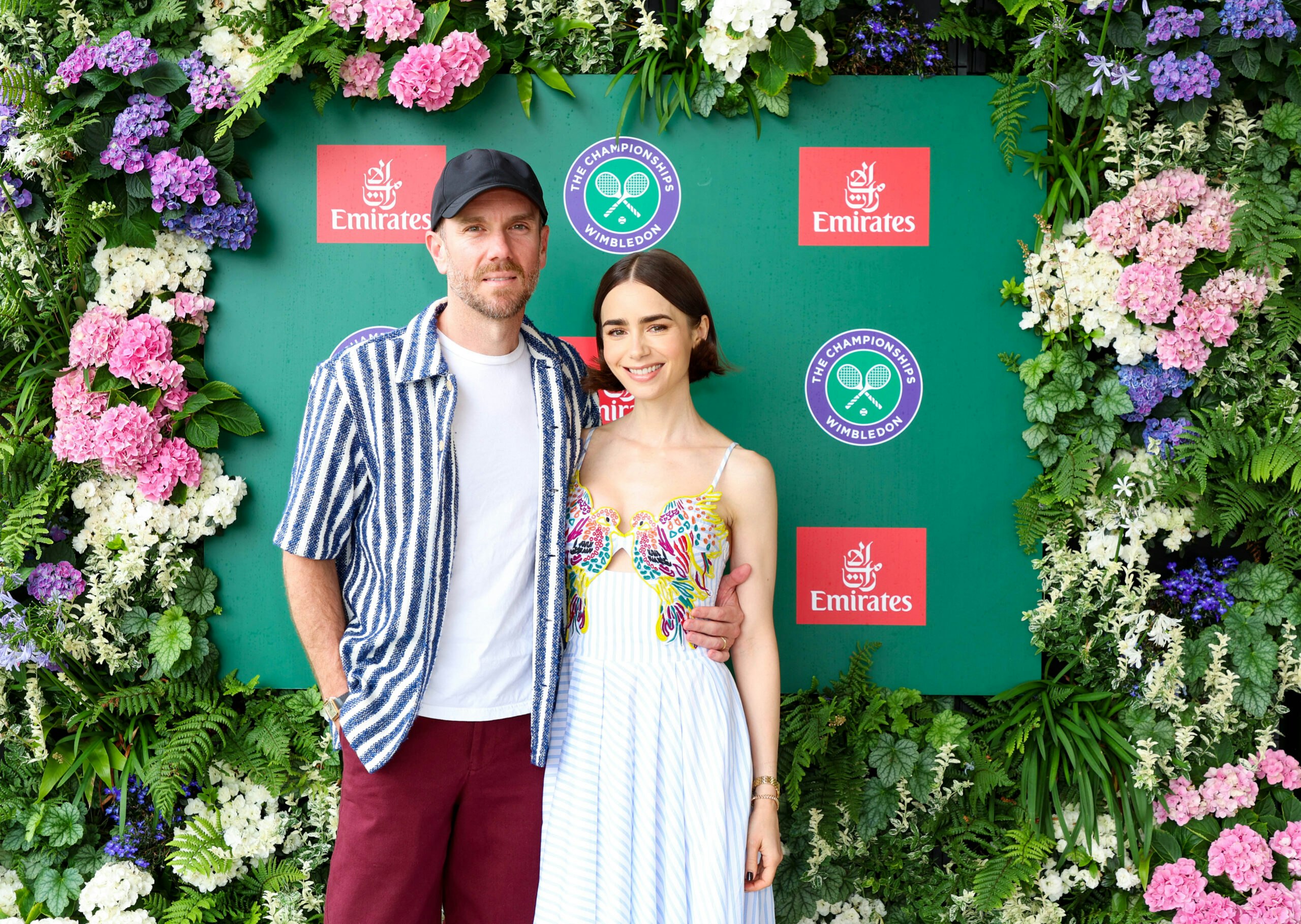 Actress Lily Collins with her husband Charlie McDowell