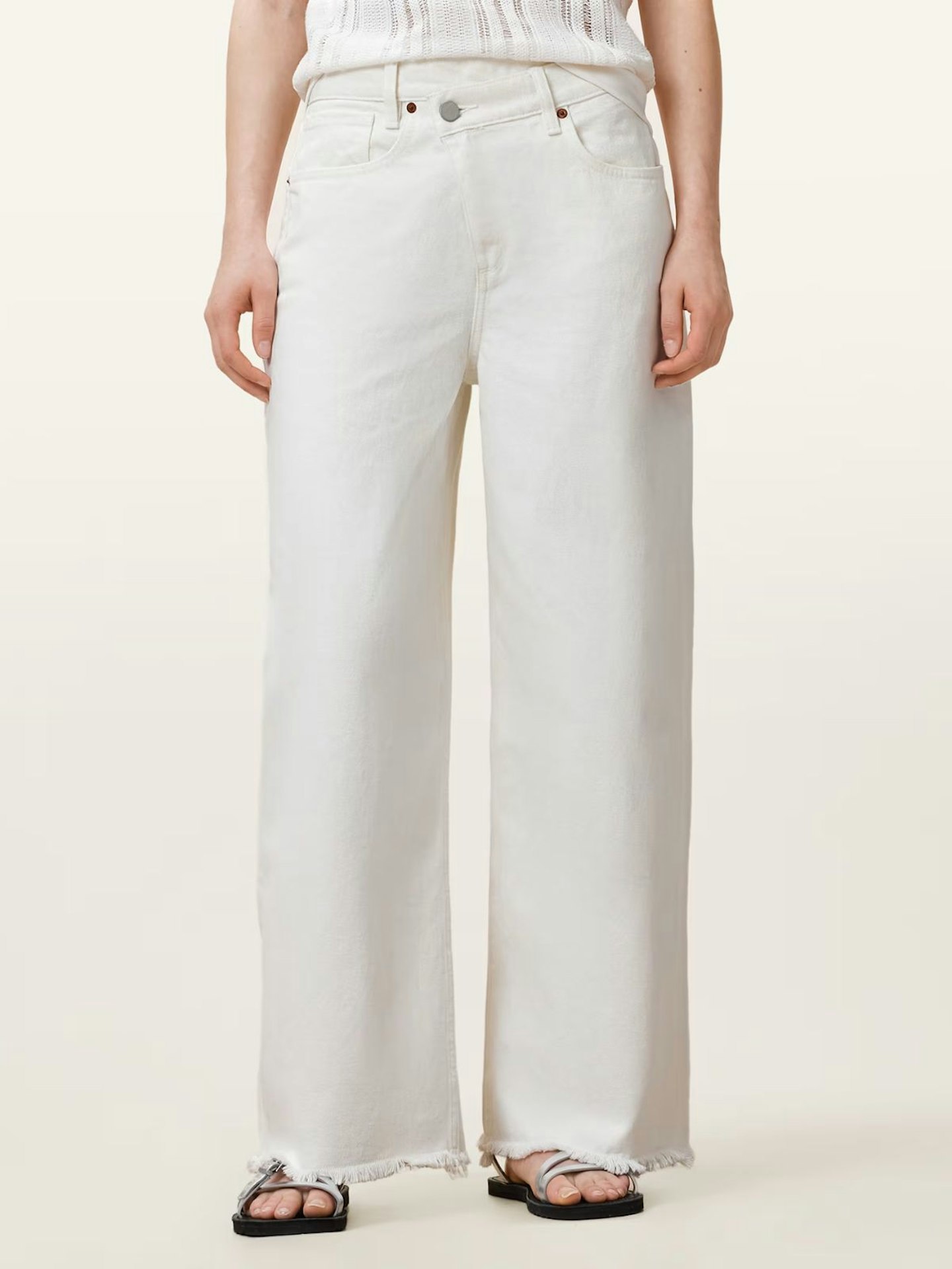 All Saints, Aki Crossover Wide Leg Denim Jeans