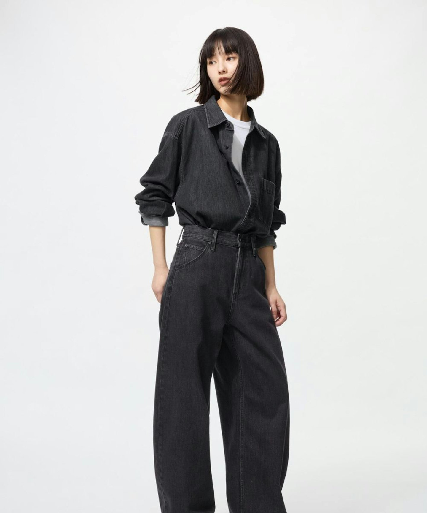 Baggy Curve Jeans - Dark Grey