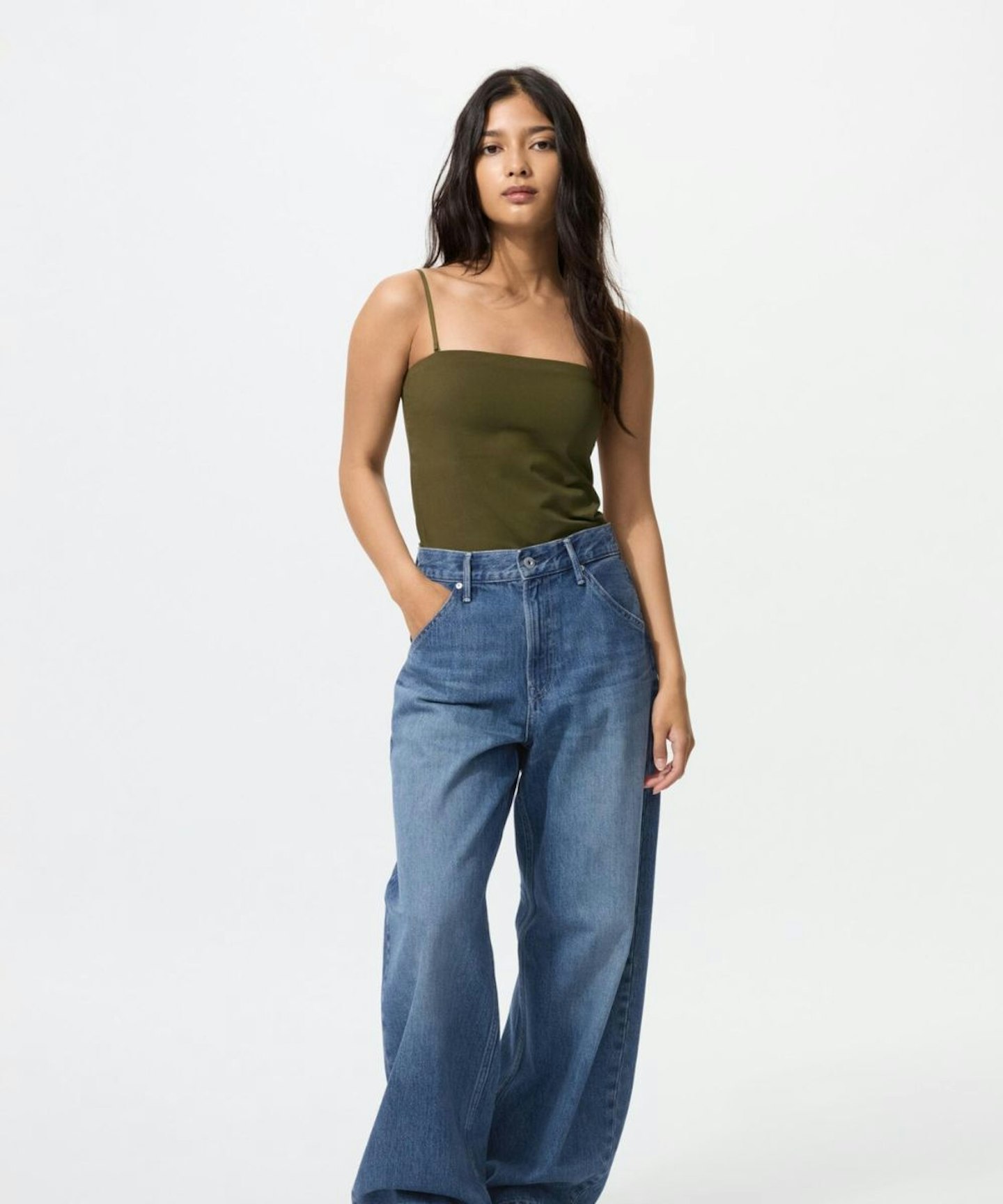 Baggy Curve Jeans - Darker Blue
