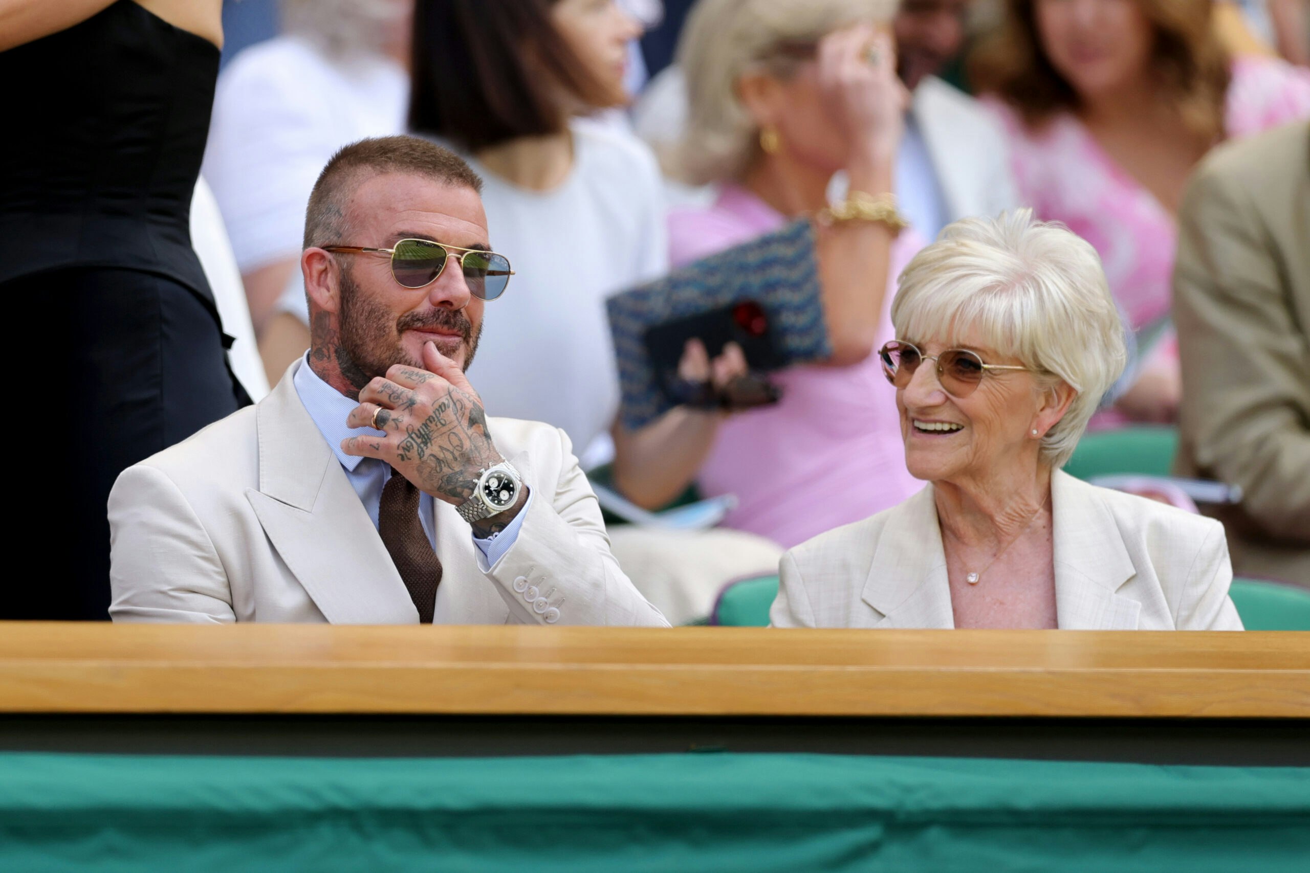 David Beckham and his mum Sandra Beckham