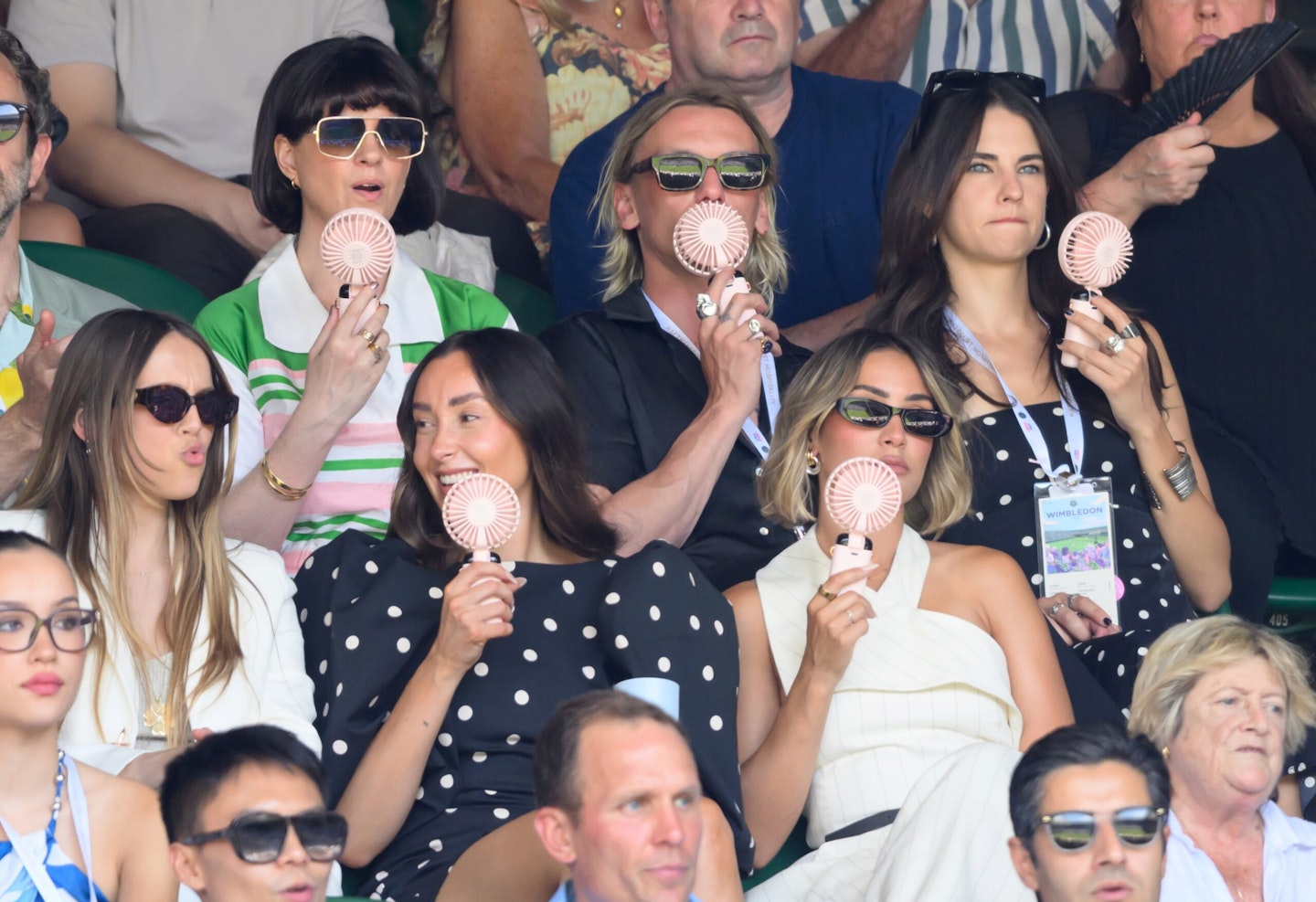 Writer Dawn O'Porter, Actor Jamie Campbell Bower and girlfriend, YouTuber Elena Taber, Made in Chelsea's Emma Louise Proudlock, Creative Director of Haus of Hyde Leah Meredith and The Saturday's singer Frankie Bridge