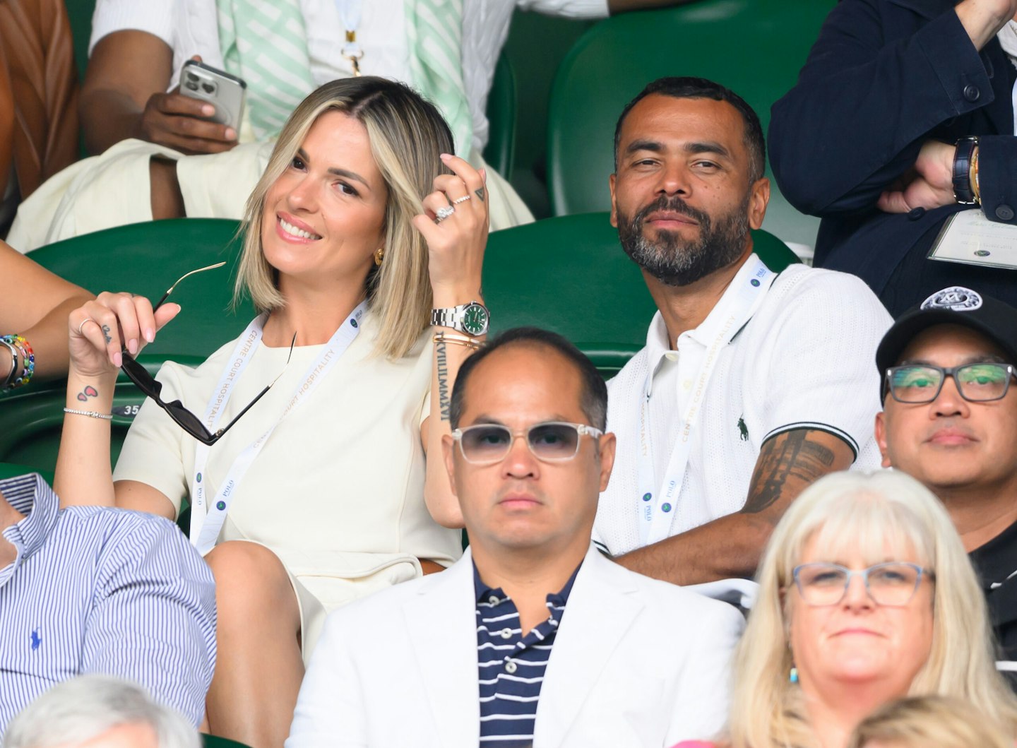 Former footballer Ashley Cole with wife Sharon Canu