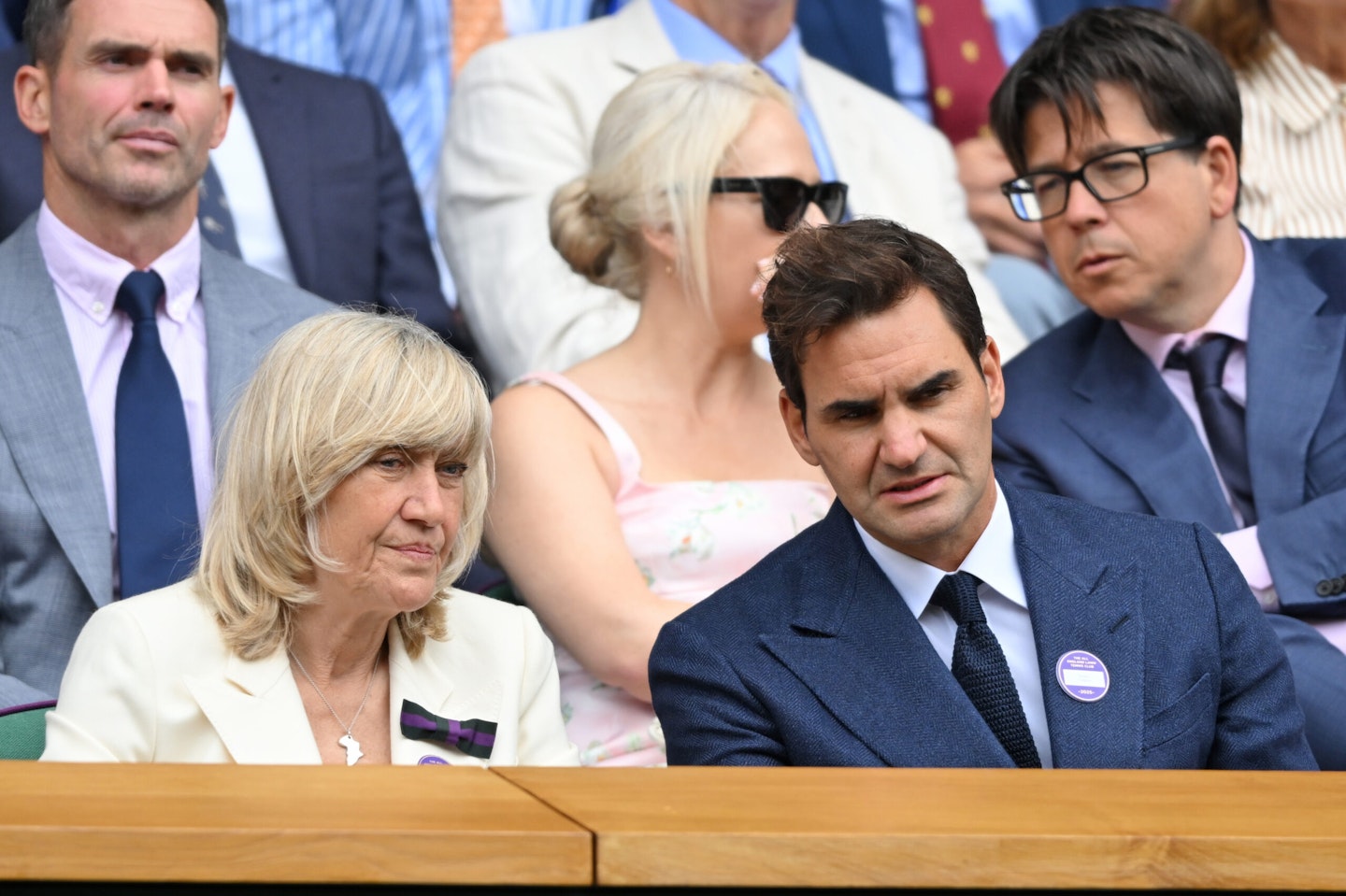 Former tennis players Debbie Jevans and Roger Federer