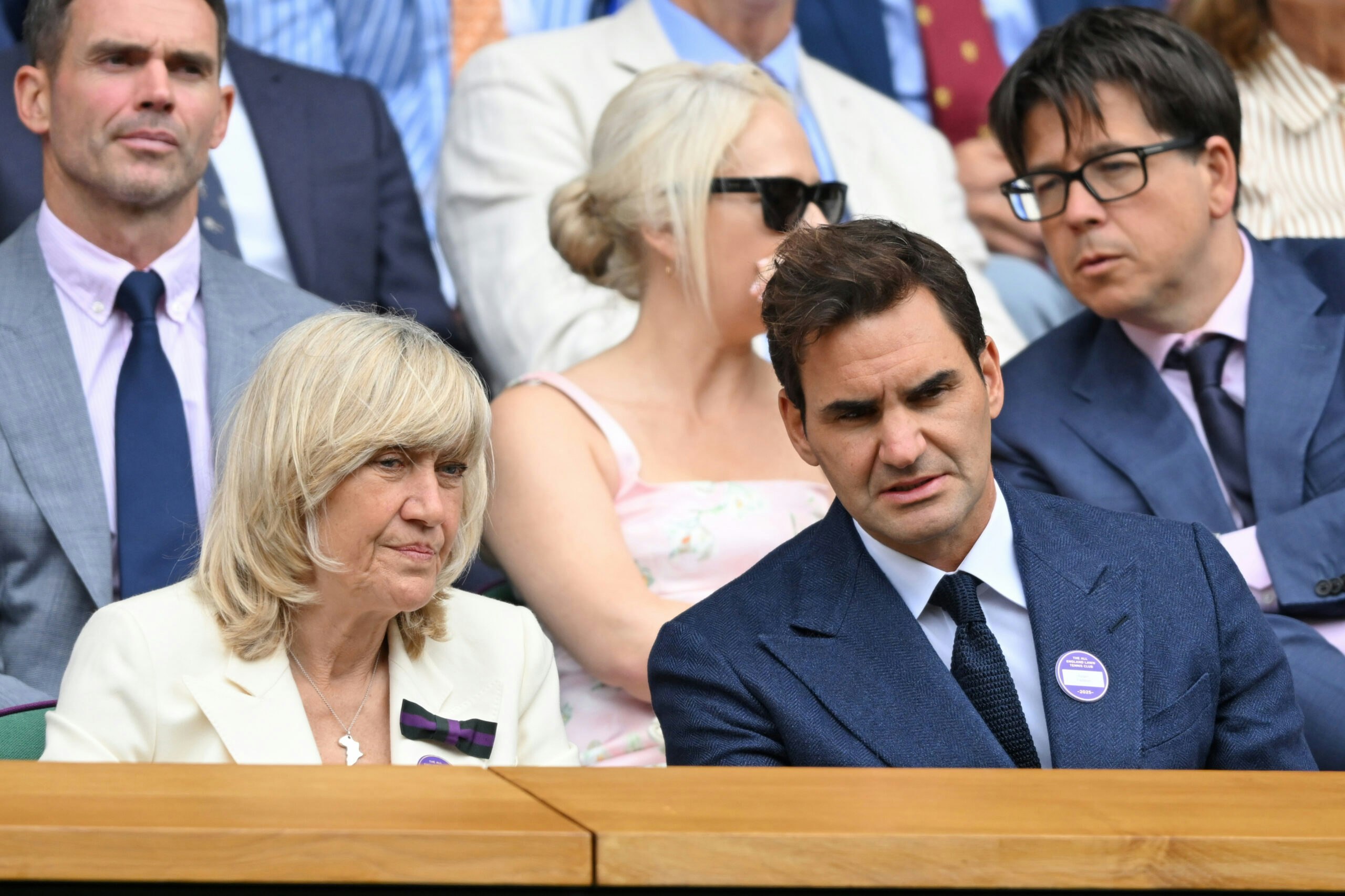 Former tennis players Debbie Jevans and Roger Federer