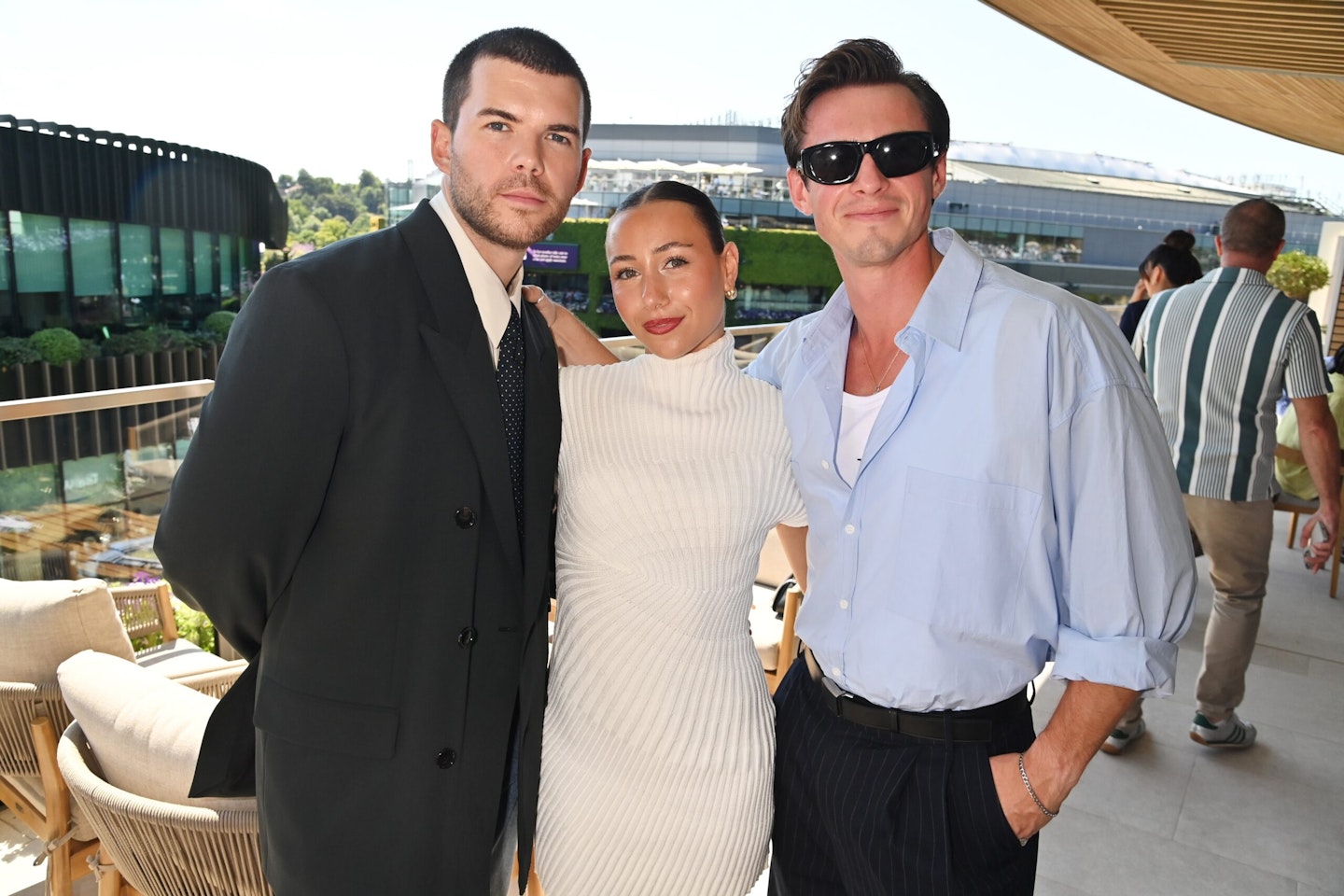From Left to Right - Bridgerton's Luke Newton, his girlfriend, Dancer Antonia Roumelioti and Actor Ben Radcliffe