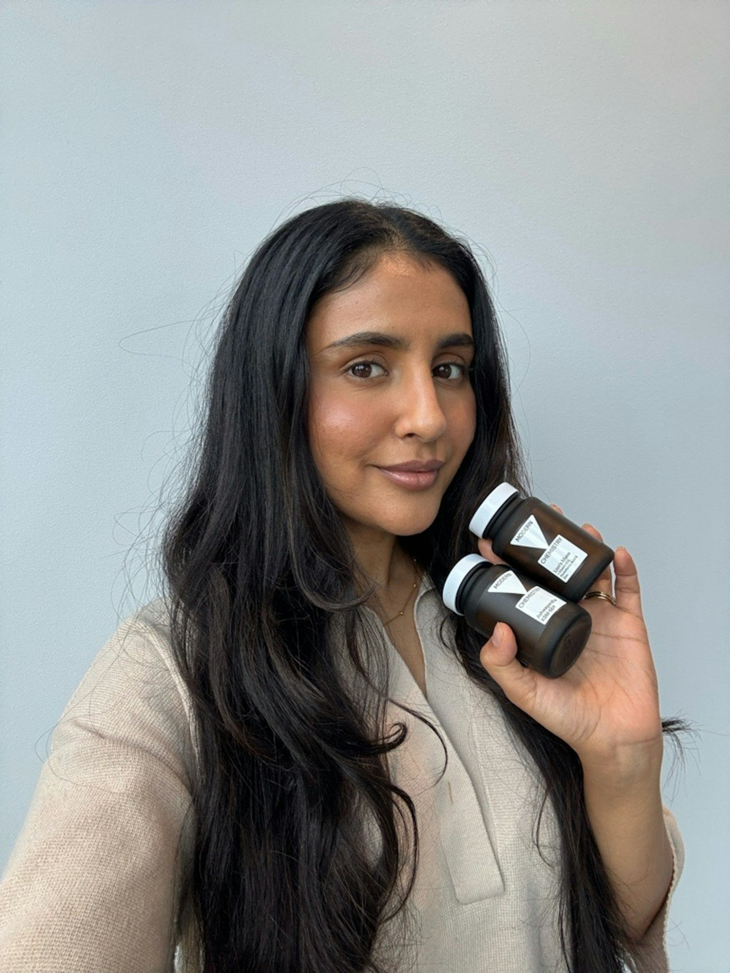 Sameeha Shaikh, beauty writer, testing Modern Chemistry