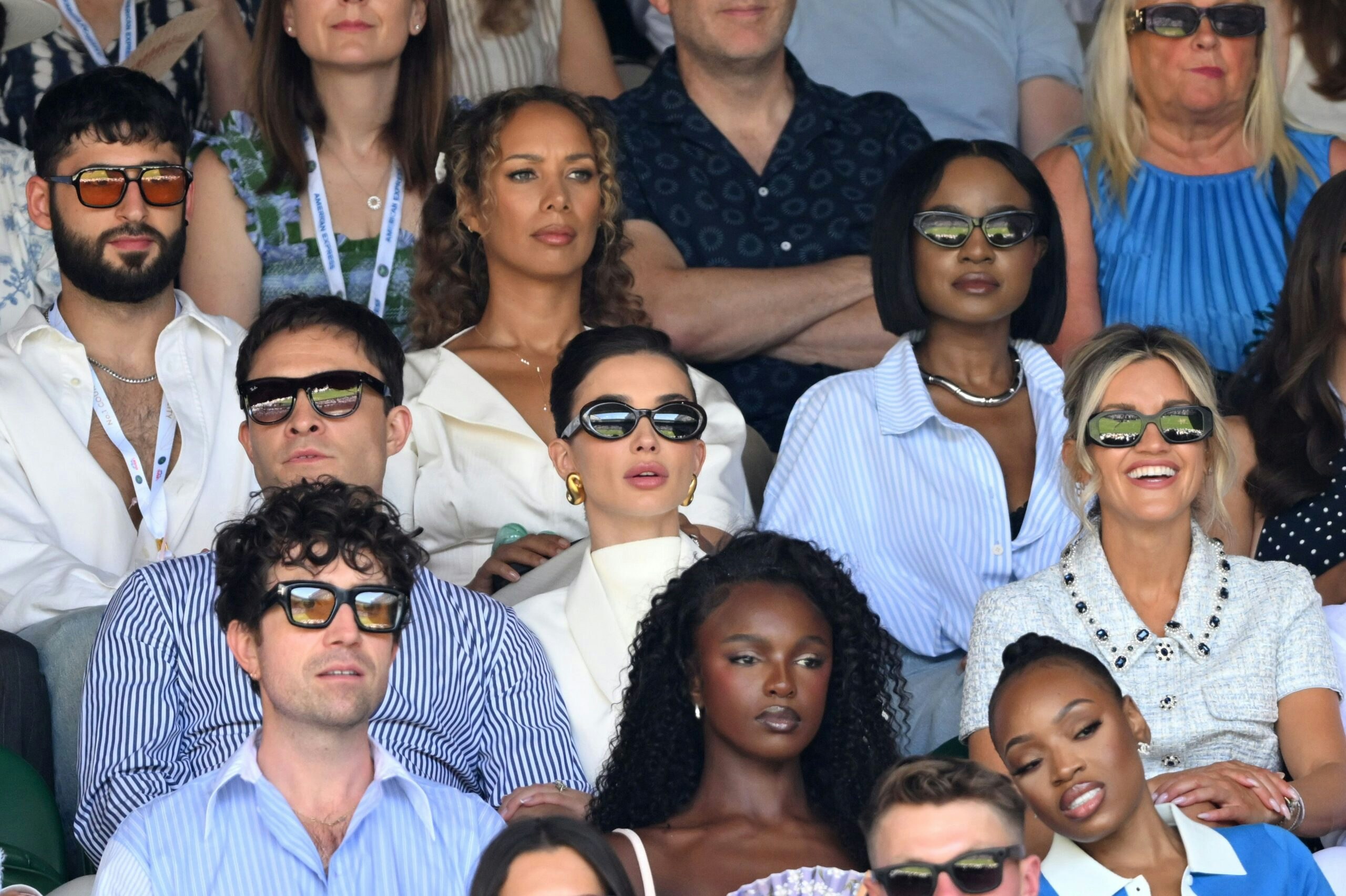 Top Row - Singer Leona Lewis and The Sugababes Keisha Buchanan, Middle Row - Actor Ed Westwick and wife, Model Amy Jackson and The Pussycat Dolls Ashley Roberts, Bottom Row - Presenter Nick Grimshaw and Model Leomie Anderson