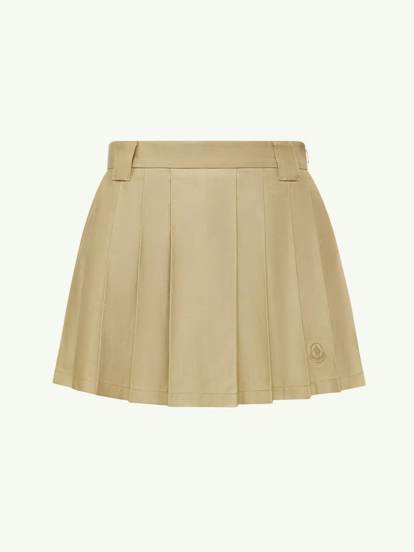 Pleated Cotton Blend Mini Skirt