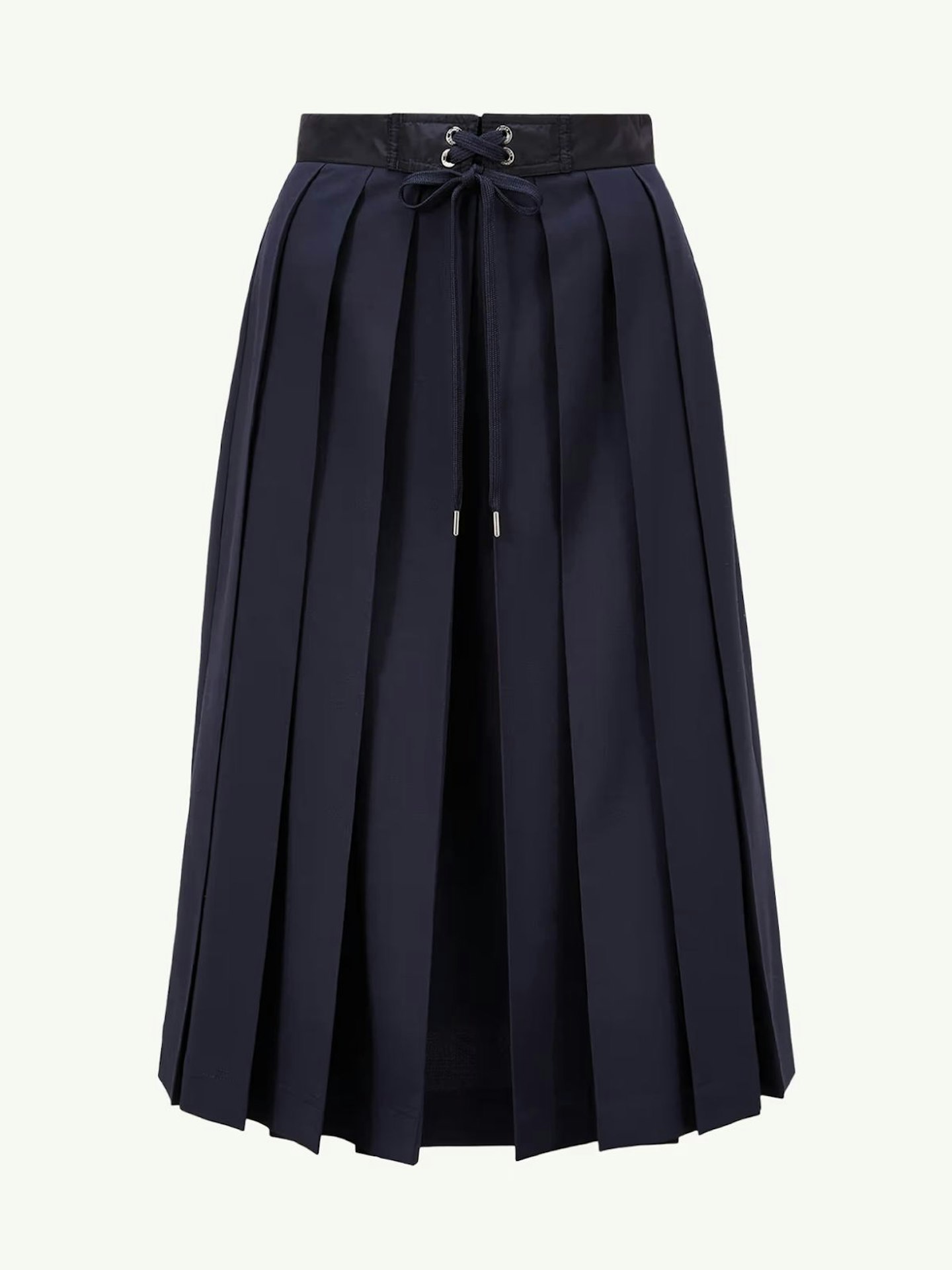 Wool Blend Pleated Midi Skirt