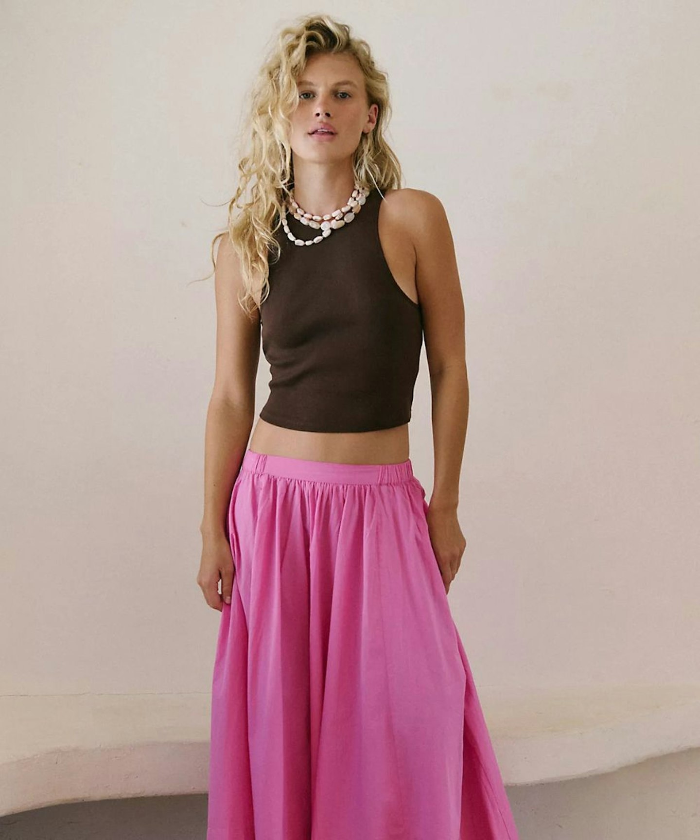 Lowen Midi Skirt, Pink