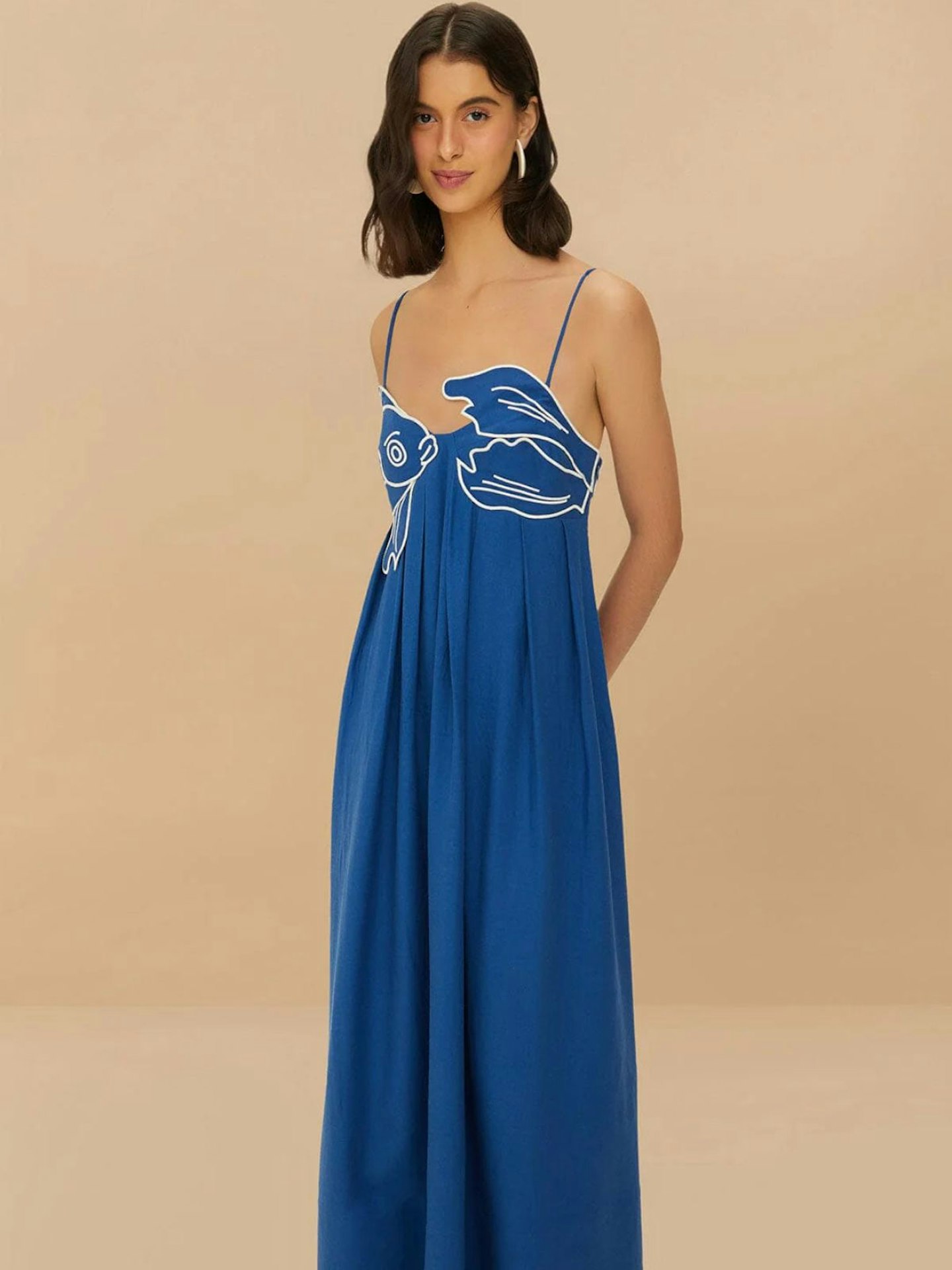 Farm Rio, Blue Fish Top Maxi Dress