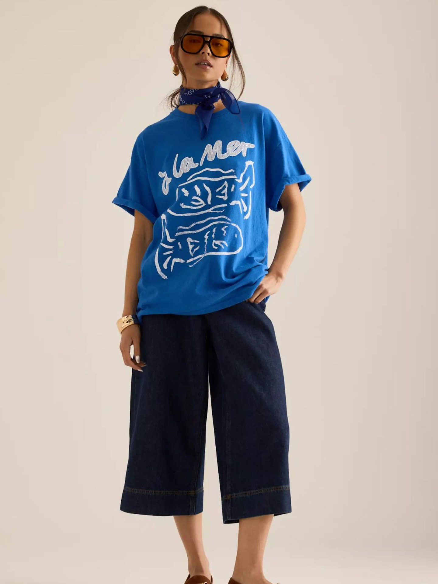 Anthropologie, Fish Graphic Boyfriend T-Shirt