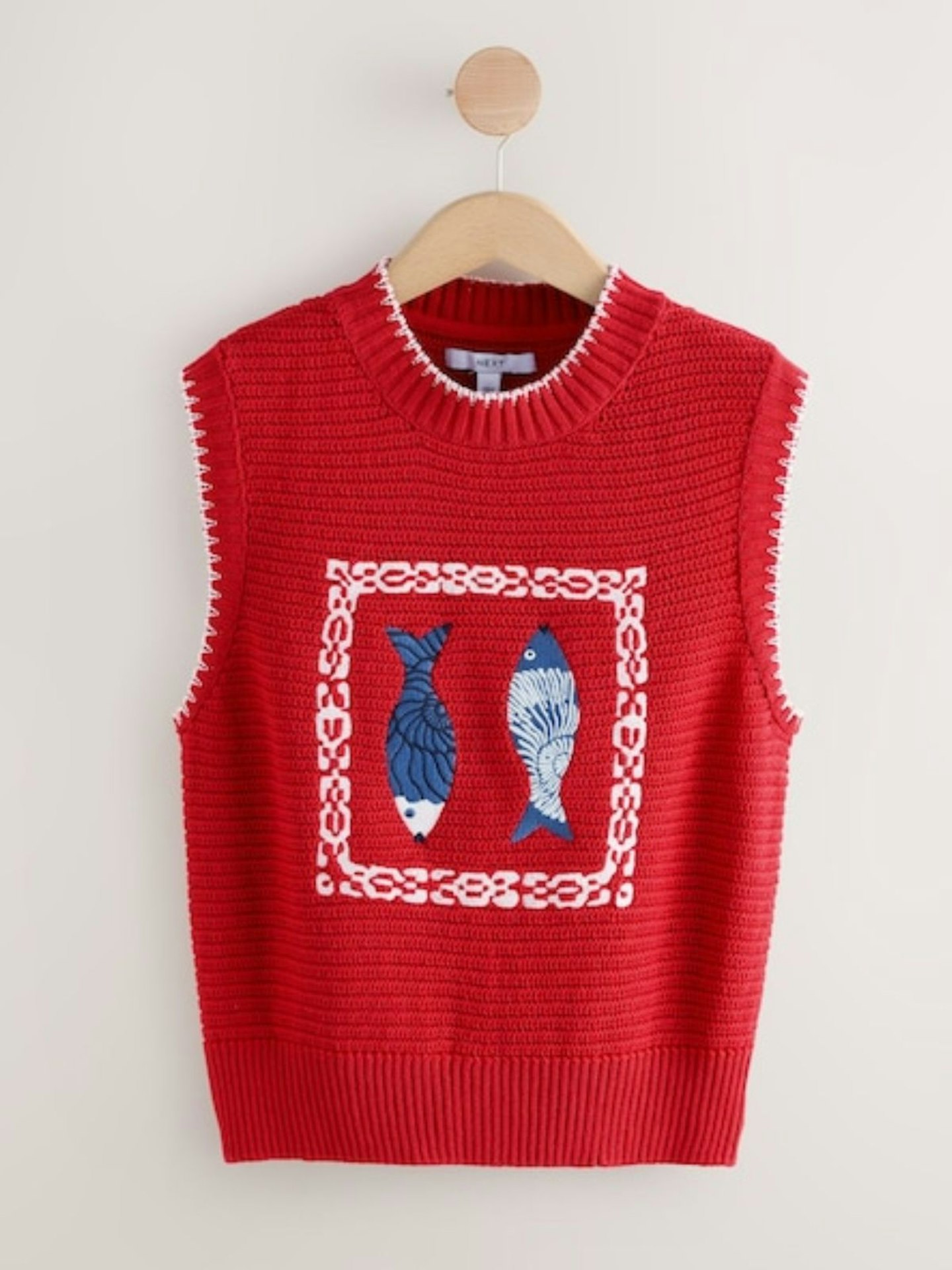 Next, Red Fish Graphic Knitted Tank