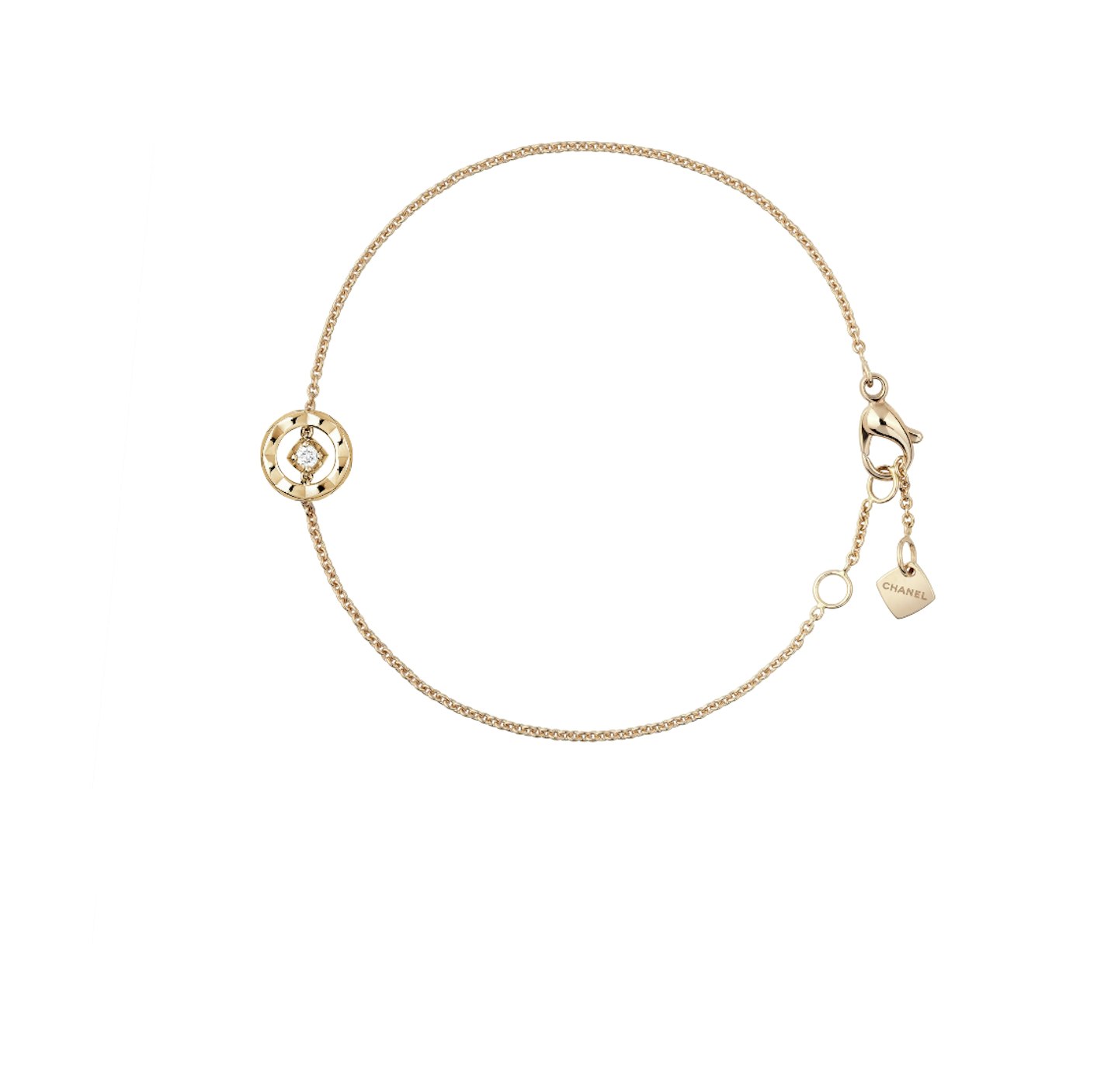 Coco Bracelet, Quilted Motif, 18K BEIGE GOLD, Diamond