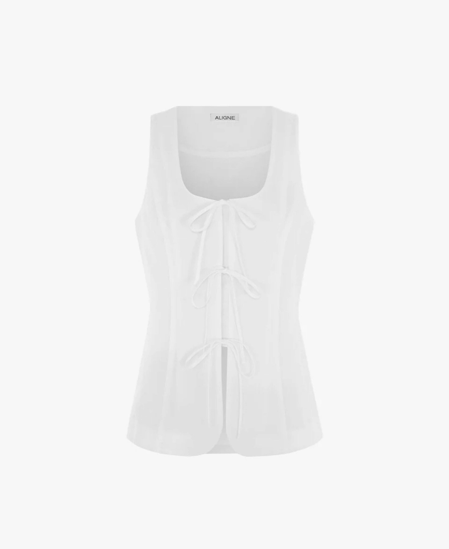 Lupin Linen Tie Waistcoat - White
