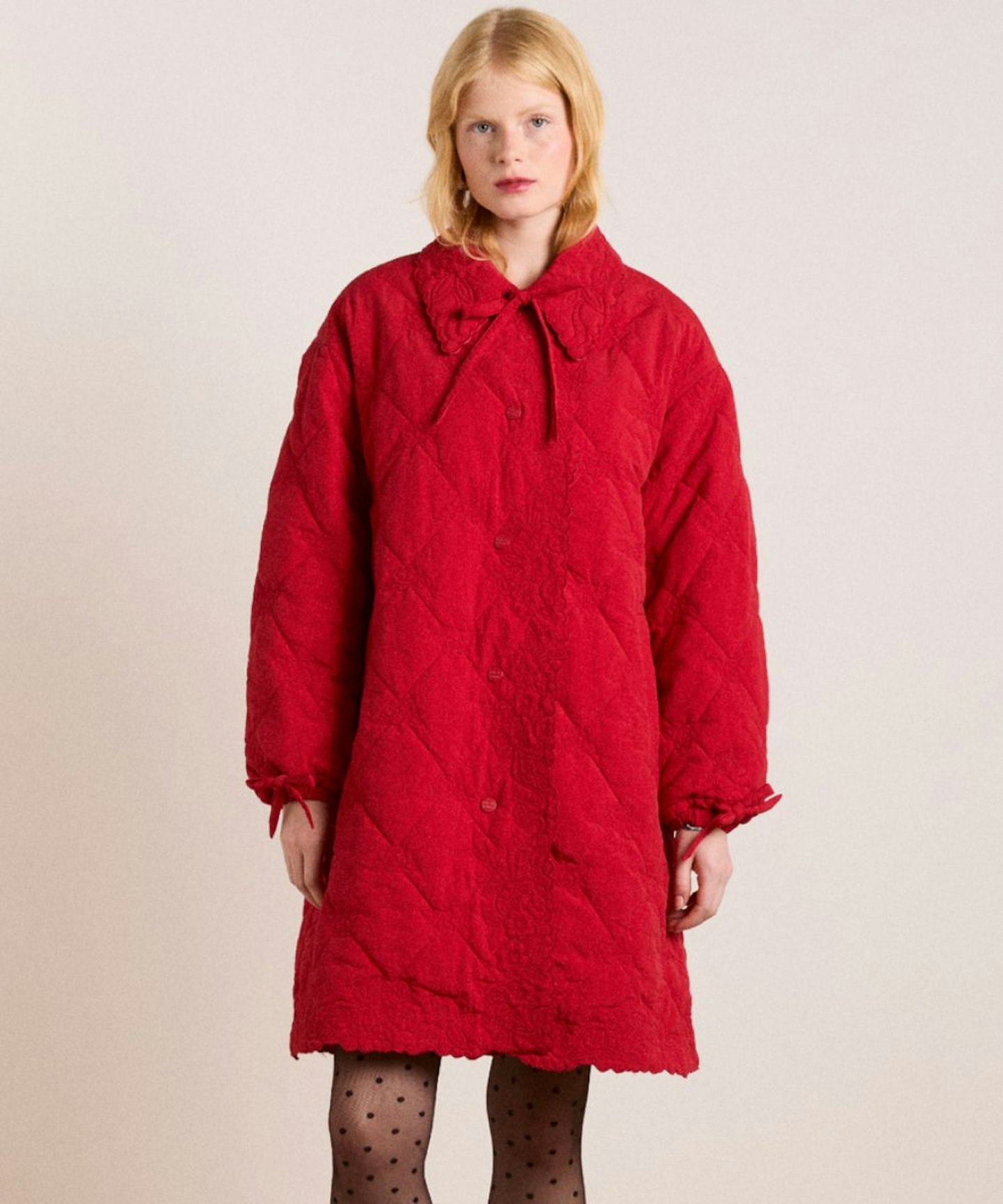 Avery Embroidered Quilted Coat