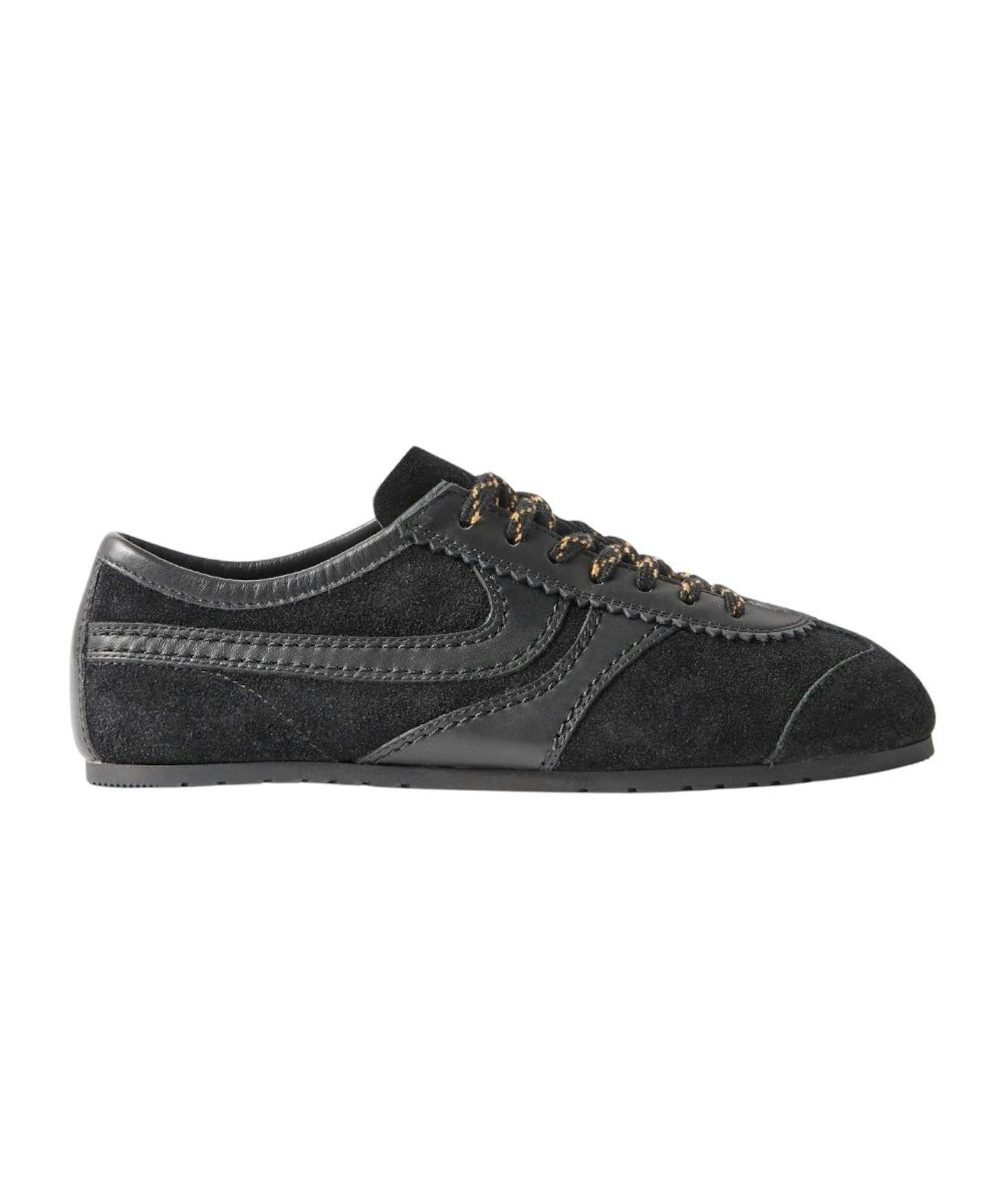 Dries Van Noten, Leather-Trimmed Suede Sneakers in Black