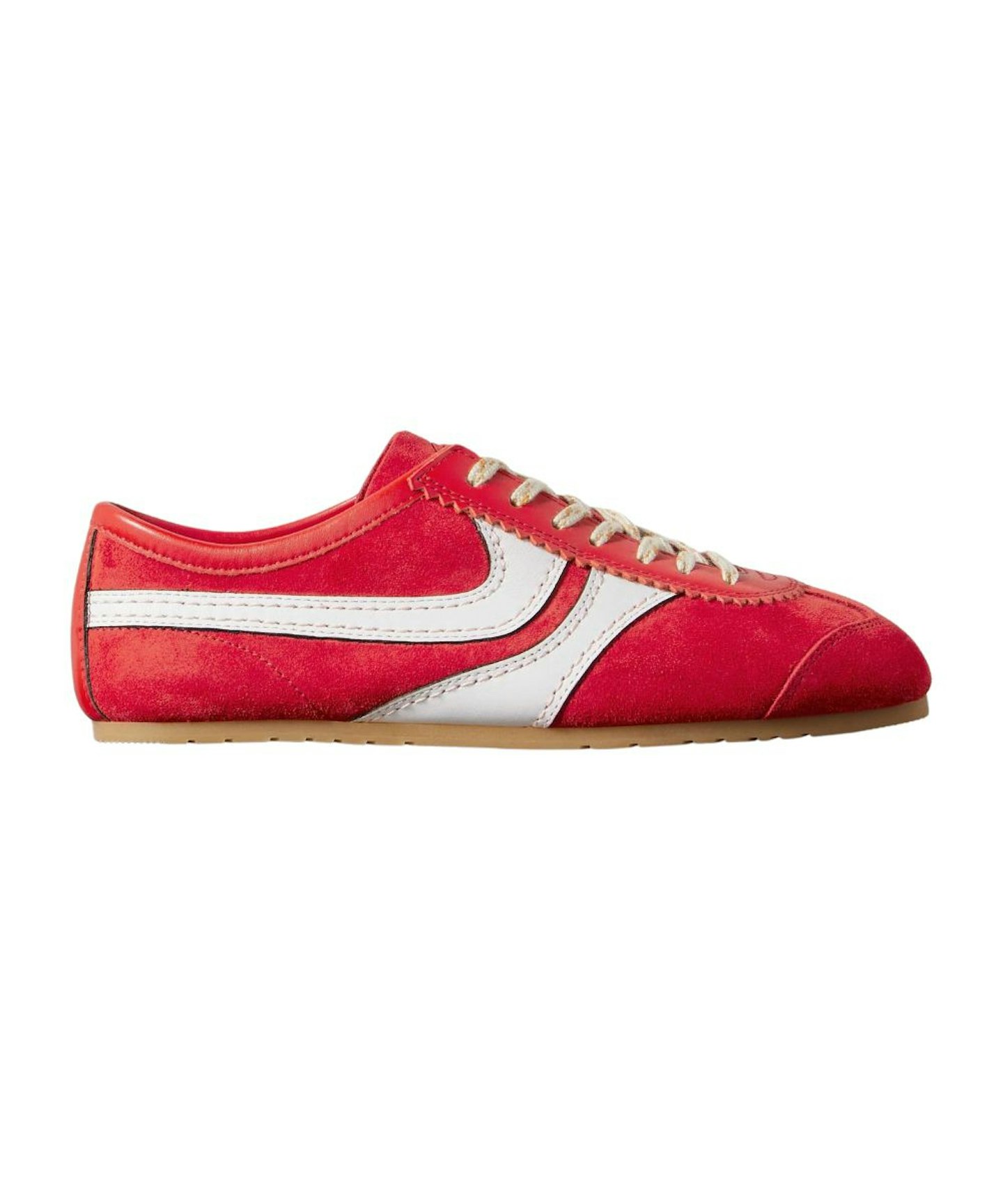 Dries Van Noten, Leather-Trimmed Suede Sneakers in Red