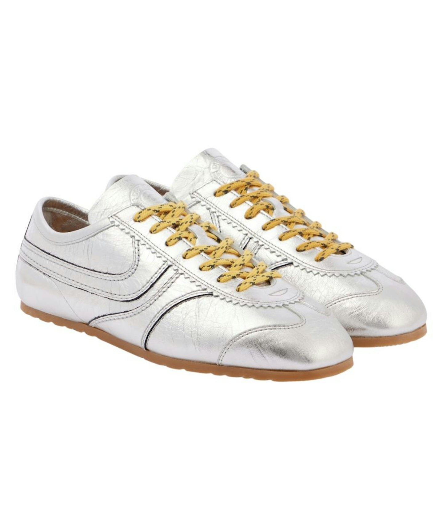 Dries Van Noten, Metallic Leather Trainers