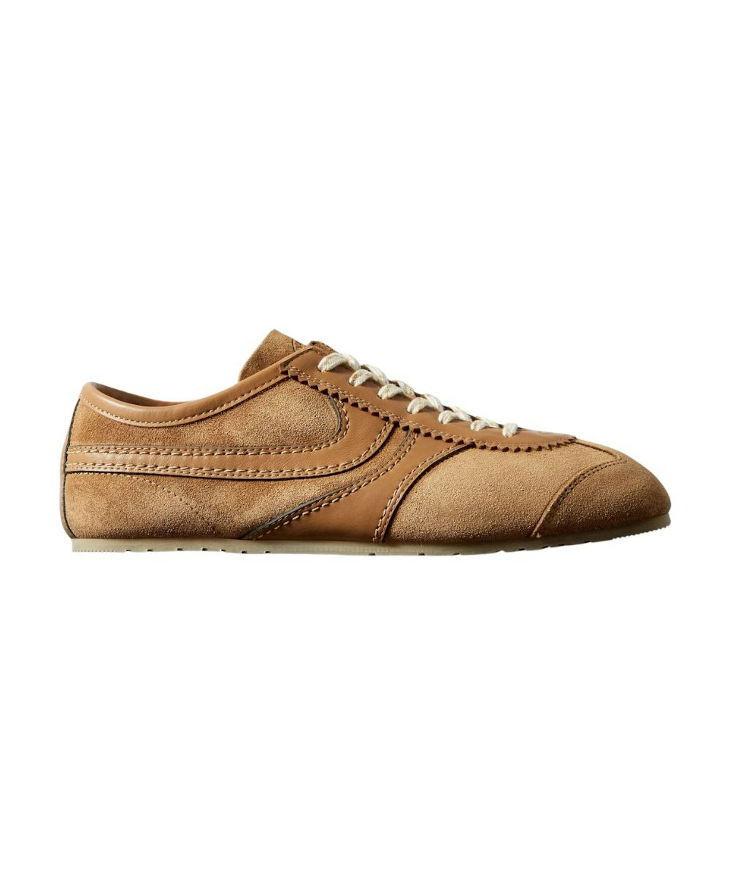 Dries Van Noten, Leather-Trimmed Suede Sneakers in Tan