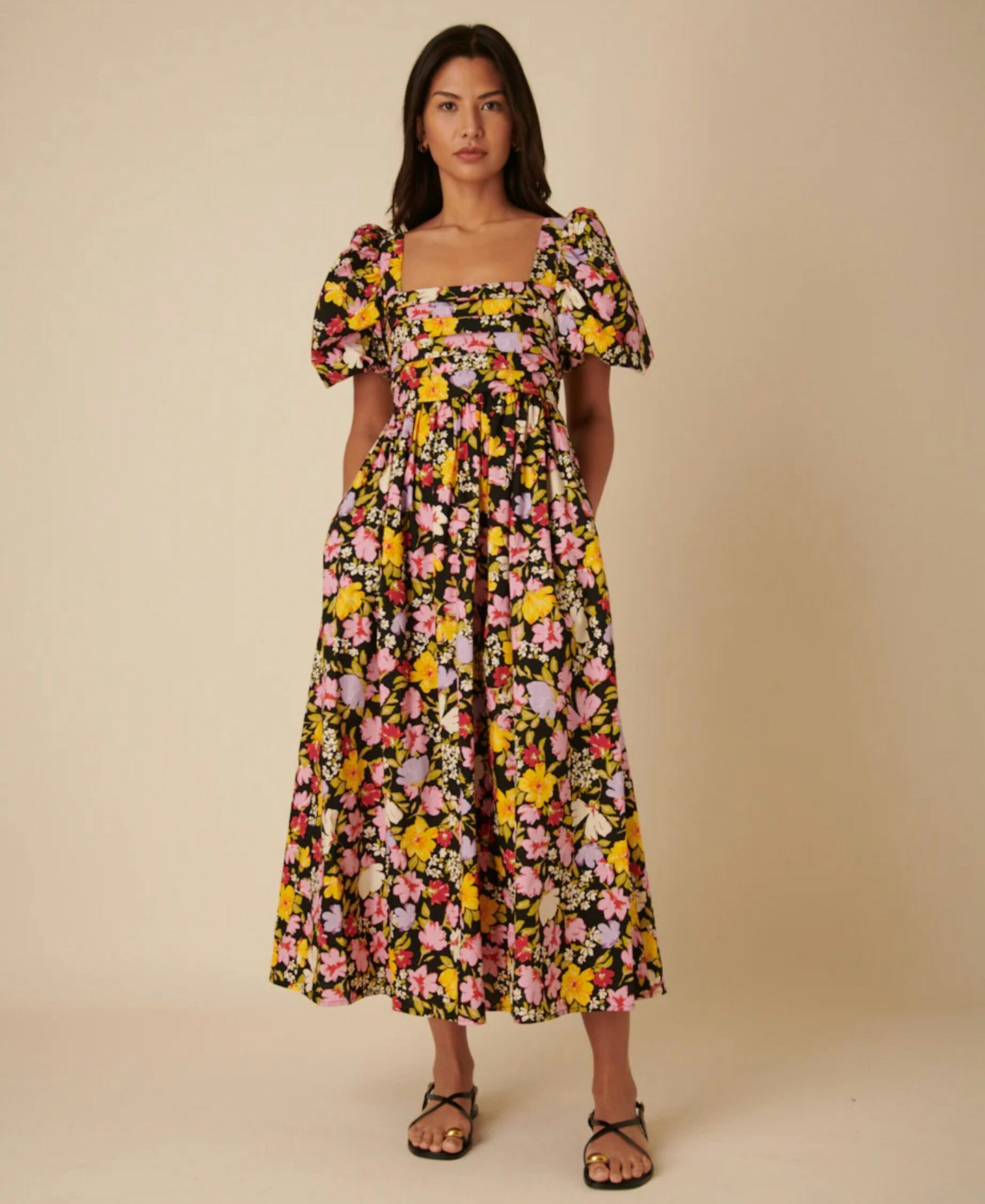 Nova Mini Dress - Yellow Floral
