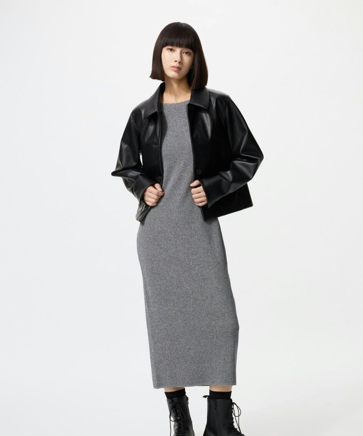 Uniqlo, Washable Knit Sleeveless - Grey
