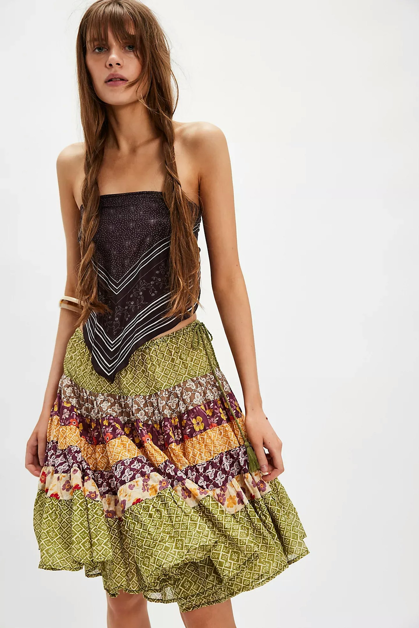 Free People, Many Layers Printed Skirt