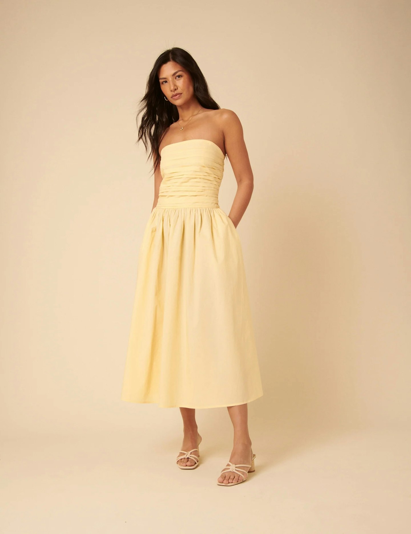Nobody’s Child, Butter Yellow Bandeau Felicity Midi Dress