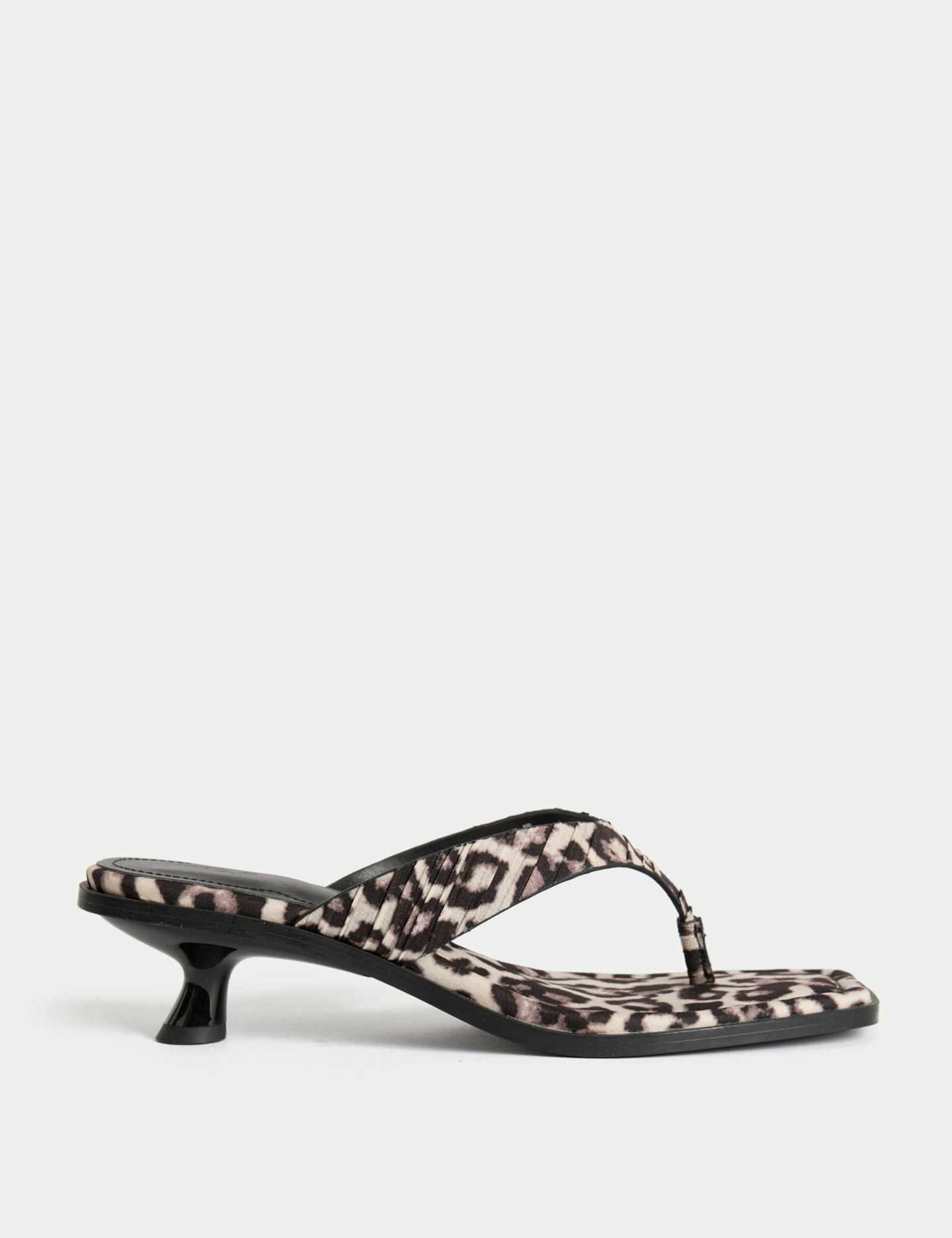 M&S, Leopard Print Kitten Heel Sandals