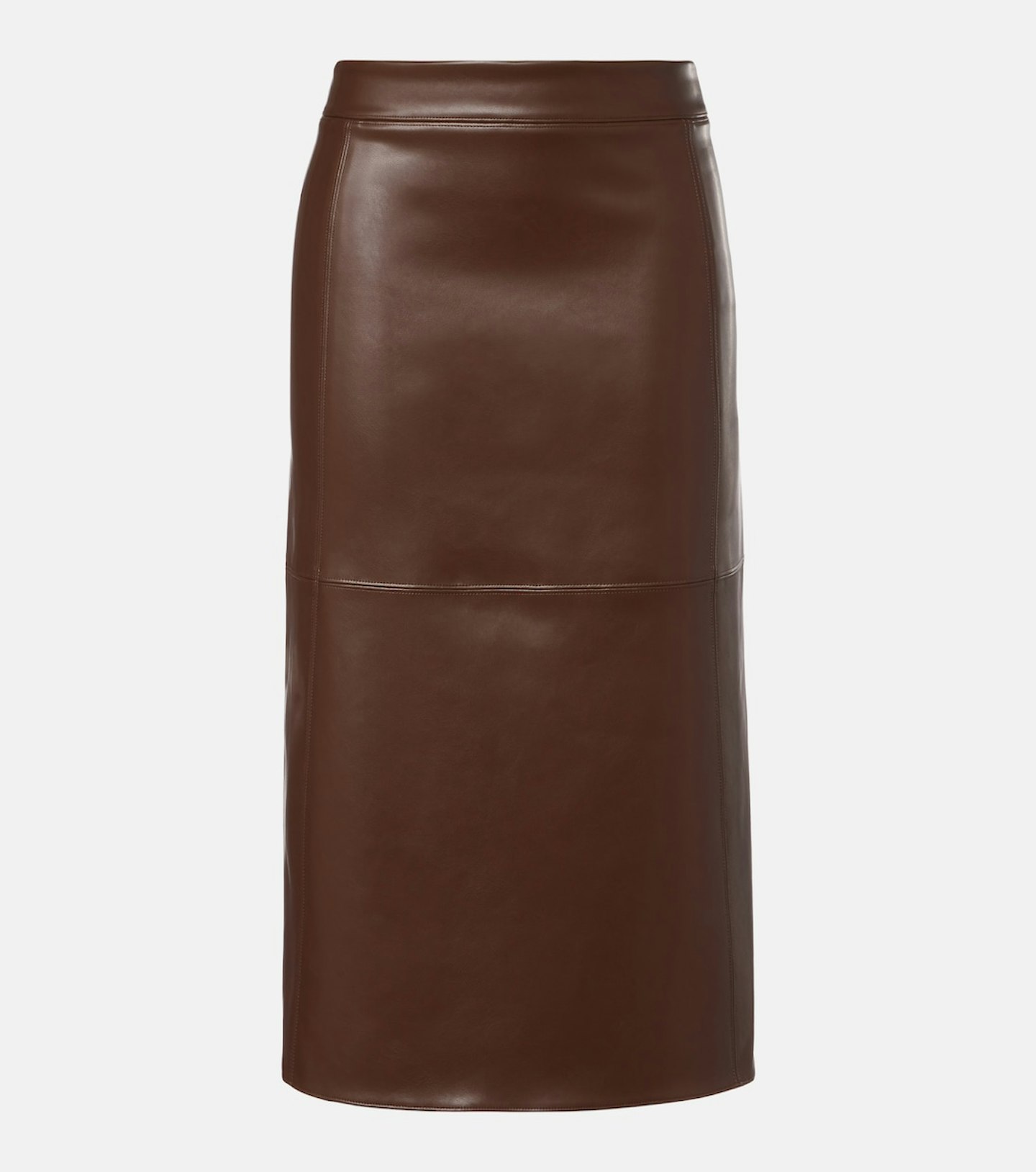 Max Mara, Plata Faux Leather Midi Skirt