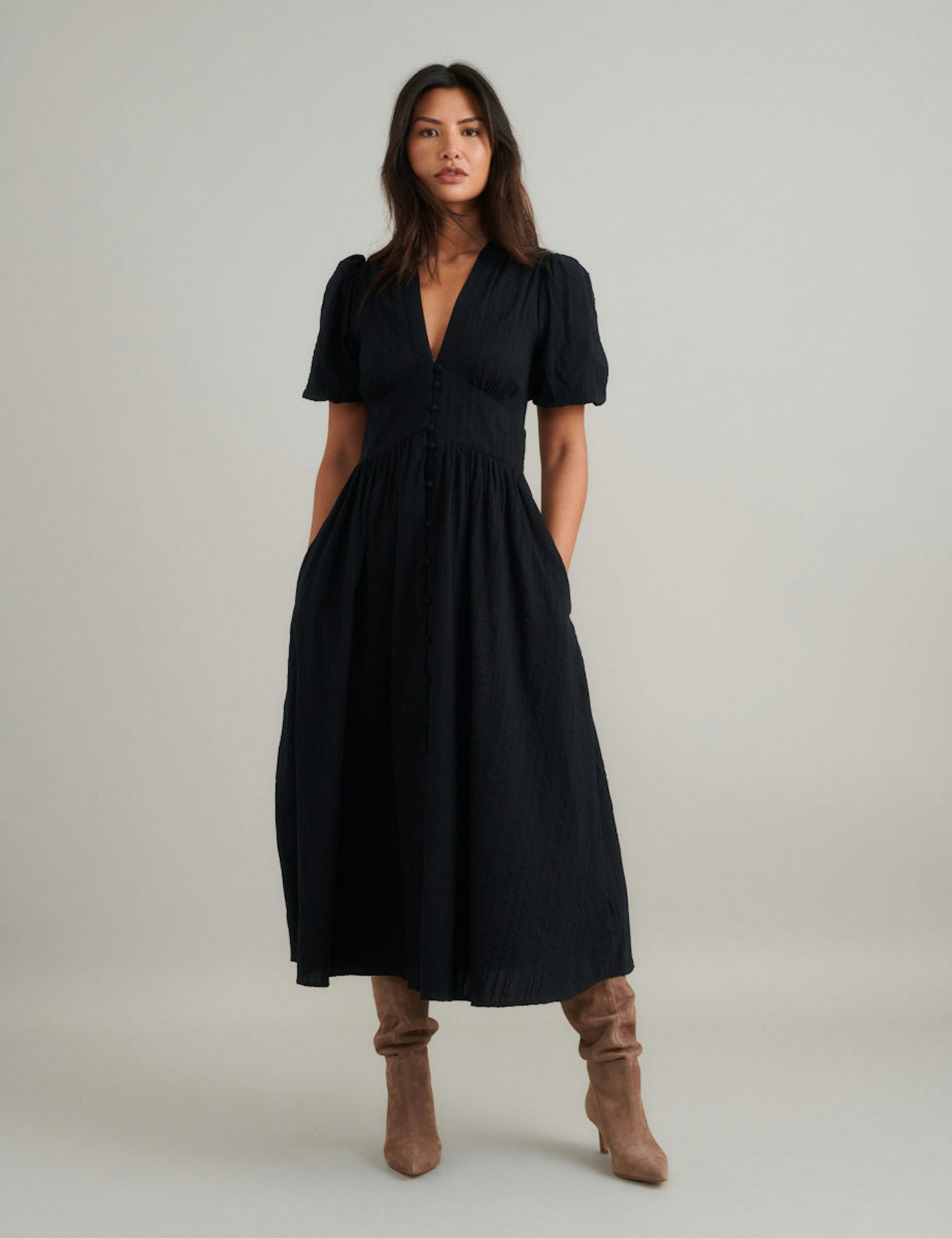 Nobody's Child, Black Starlight Midi Dress