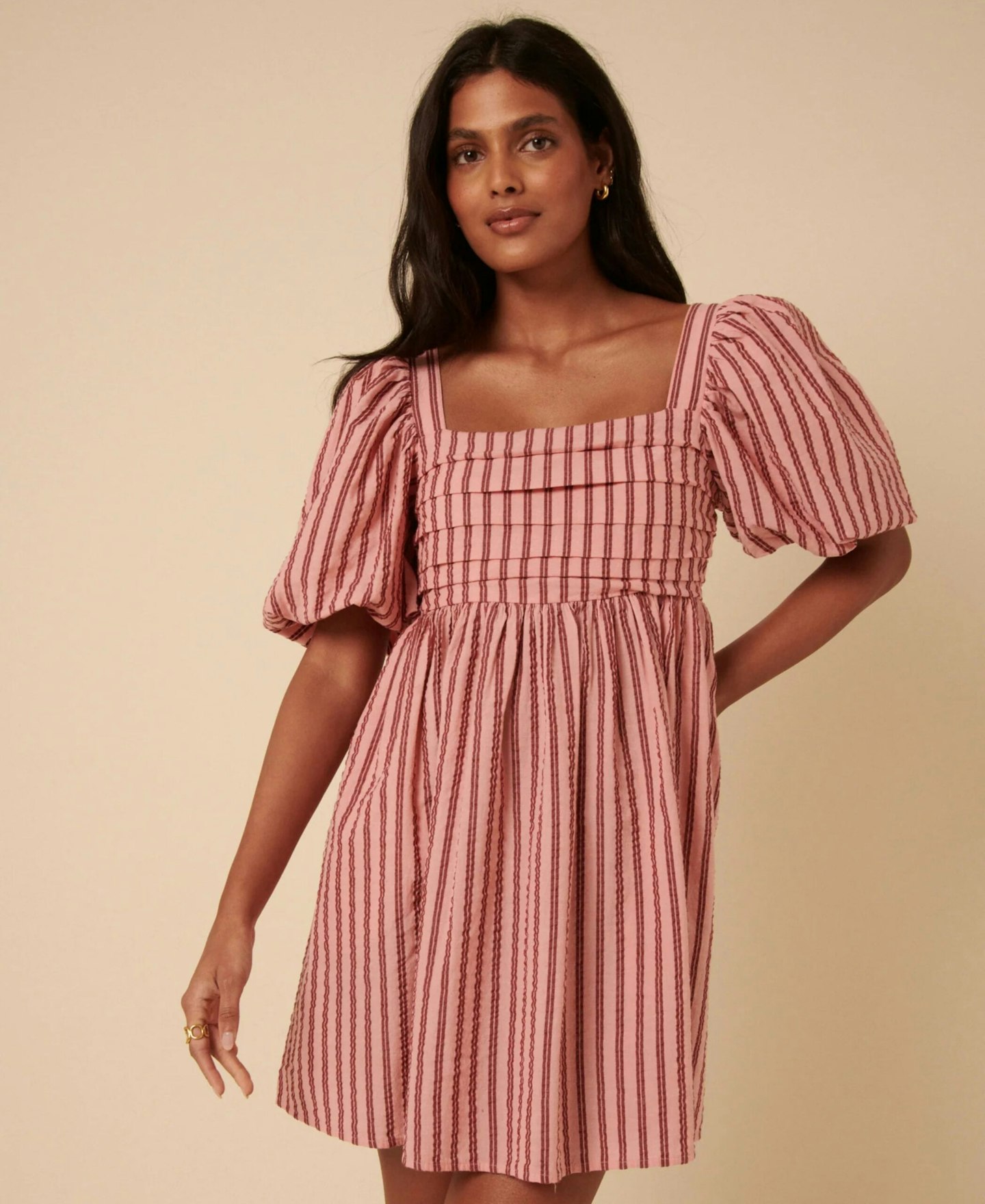 Nova Mini Dress - Pink Stripe