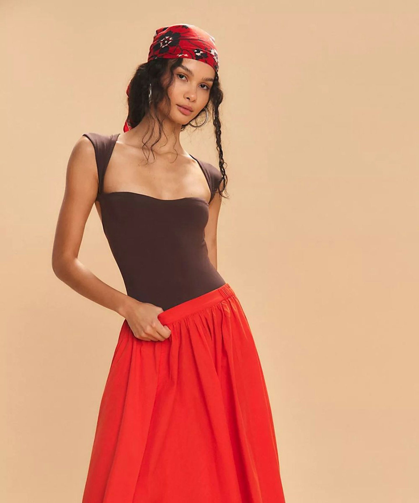 Lowen Midi Skirt, Tomato